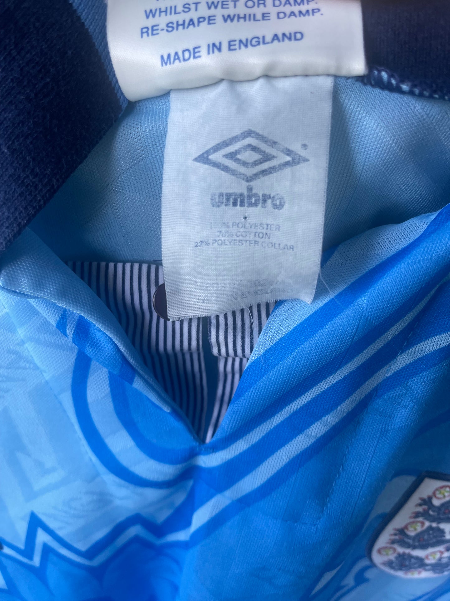 🏴󠁧󠁢󠁥󠁮󠁧󠁿 Vintage England Umbro Away Third Football Shirt 1992 - 1993 Made in England RepliKit Size M