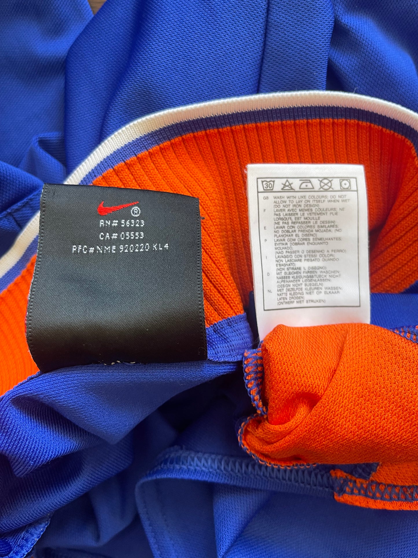 🇳🇱⚽️ Vintage Holland Netherlands Nike Premier  1996 1997 1998 Away Football Shirt Blue Made in UK Size M