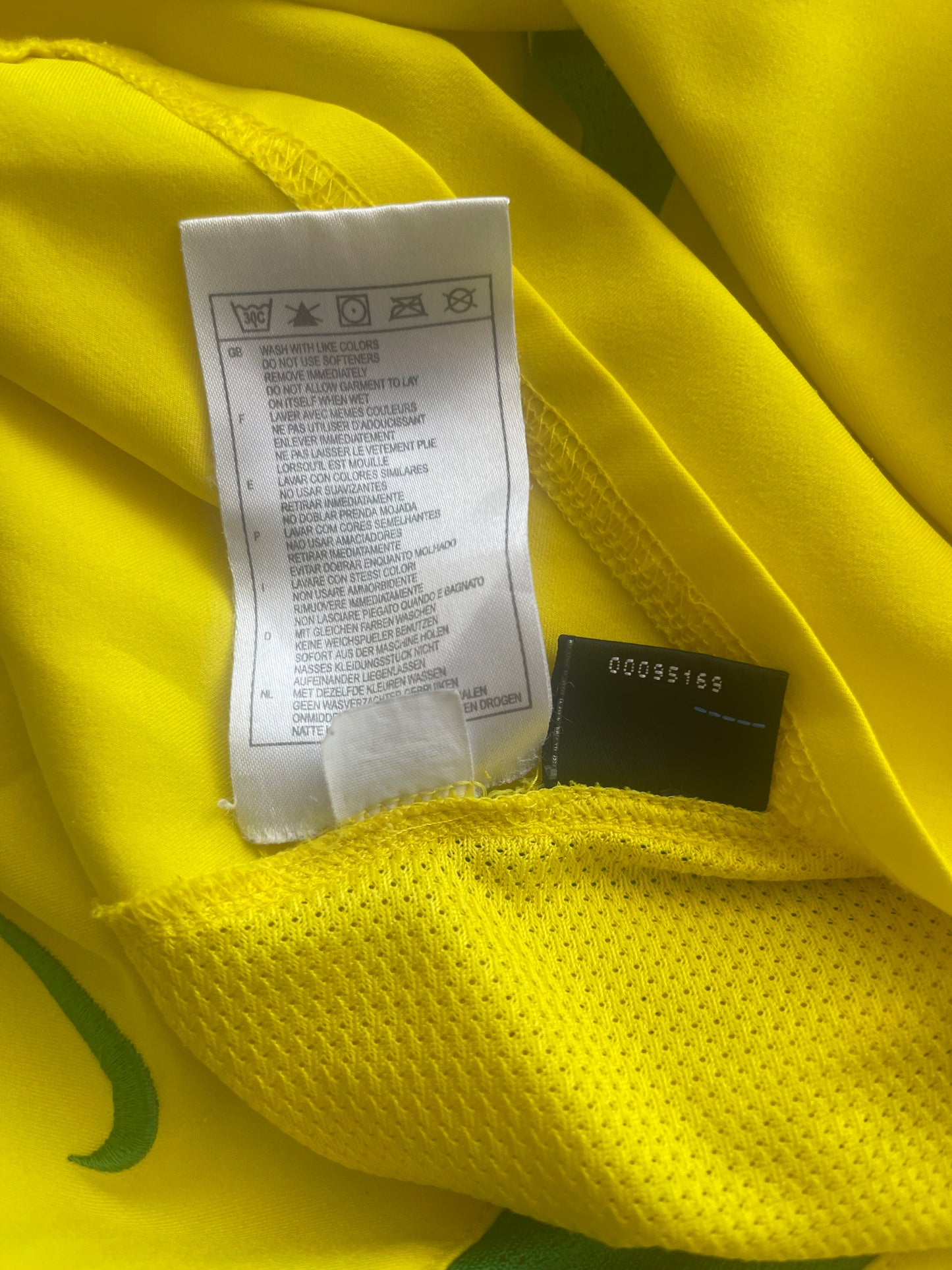 Brasil Brazil Nike Home Football Shirt 2002 - 2003 - 2004 Yellow Size L