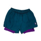 90's Nike Challenge Court Tennis Shorts With Leggins Attached Andre Agassi Nylon Made in Taiwan Size M Turquoise Purple