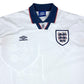 Vintage England Umbro 1993 - 1995 Home Football Shirt Size XL White