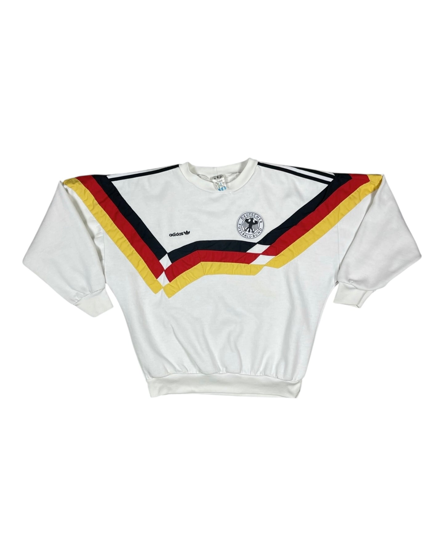 Authentic Iconic Vintage Germany Deutschland Adidas 1989-1991 Italia 90 Ciao FIFA Coppa del Mondo Football Sweatshirt  White Black Red Yellow
