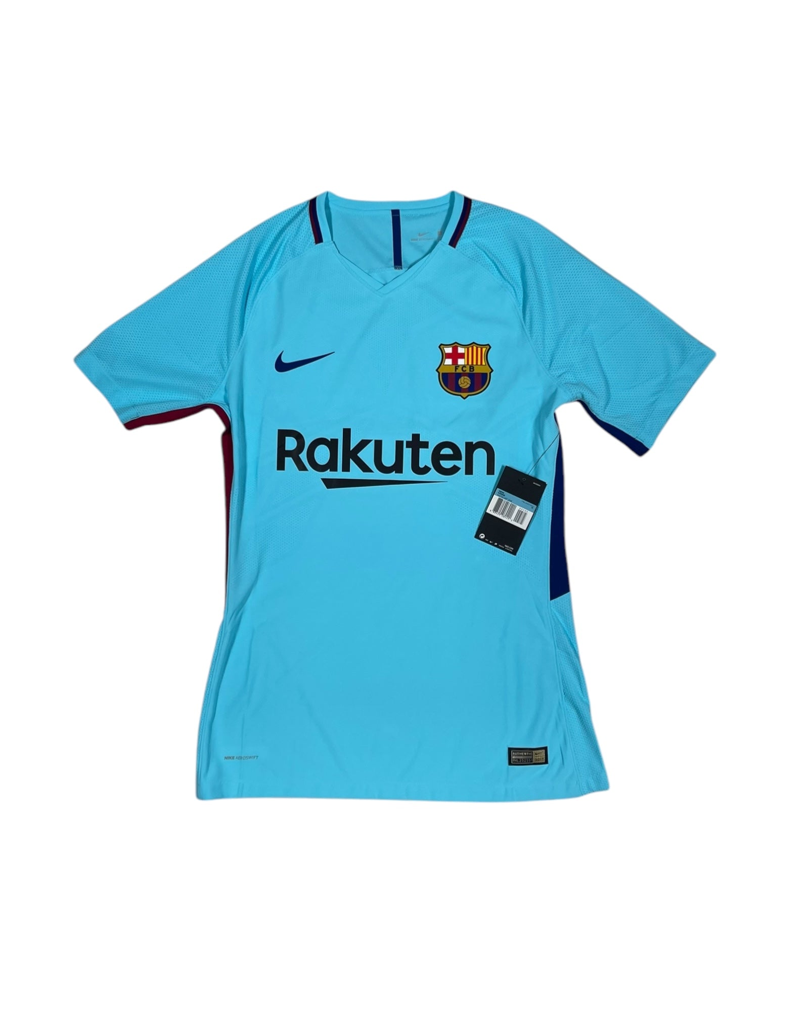 Authentic New FC Barcelona Nike Aeroswift Player's Edition / Issue Away Football Shirt 2017-2018 Short Sleeves BNWT Deadstock Size M Vivid Blue Rakuten Unicef
