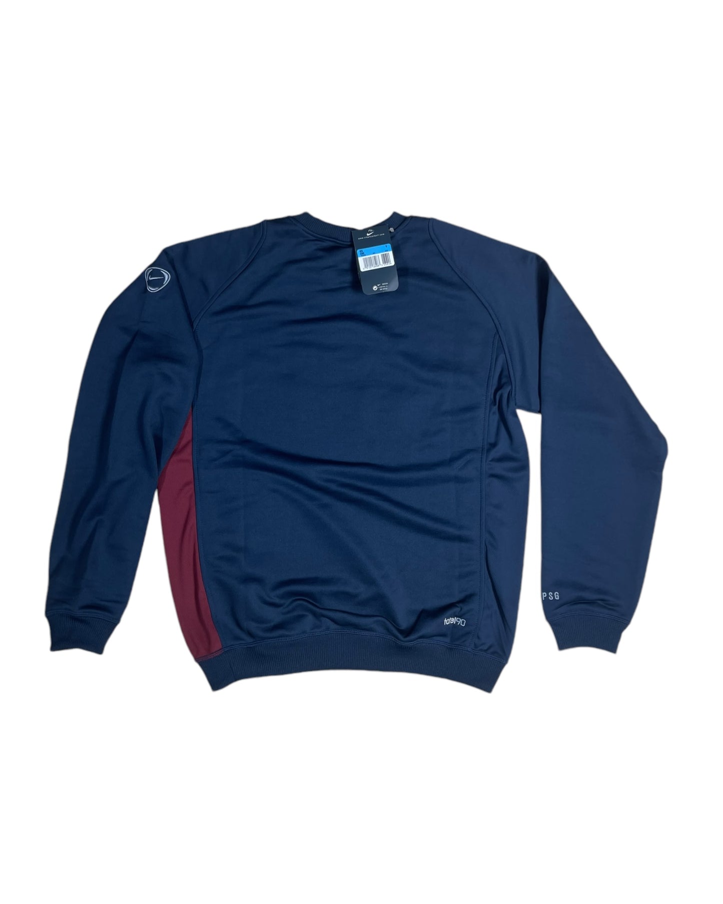 ⚽️Authentic New Y2K PSG Paris Saint Germain Nike Total 90 2004 - 2005 Sweatshirt Crew Neck Thomson BNWT NOS Deadstock Size M Blue