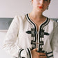 Y2K Roberto Cavalli 2007 Cropped Fitted Blazer Size 40 S Embroidered Military Inspired Luxury Statement