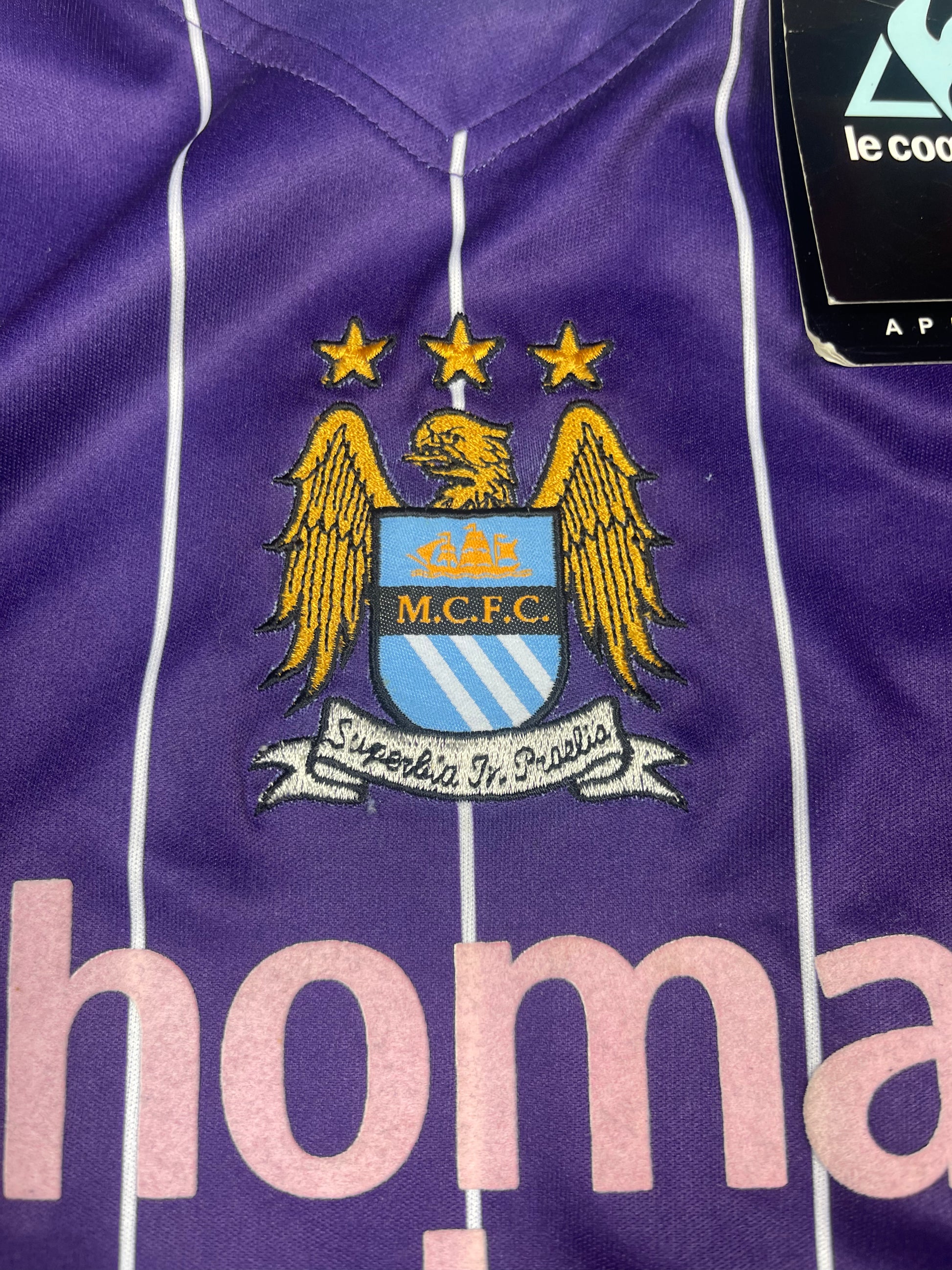 BNWT NOS Deadstock Manchester City Le Coq Sportif 2007 - 2008 Away Football Shirt Soccer Jersey Thomas Cook.Com Size XL