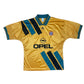 Bayen Munchen Adidas Equipment 1993 - 1995 Away Football Shirt Opel Size XL Yellow Black Green