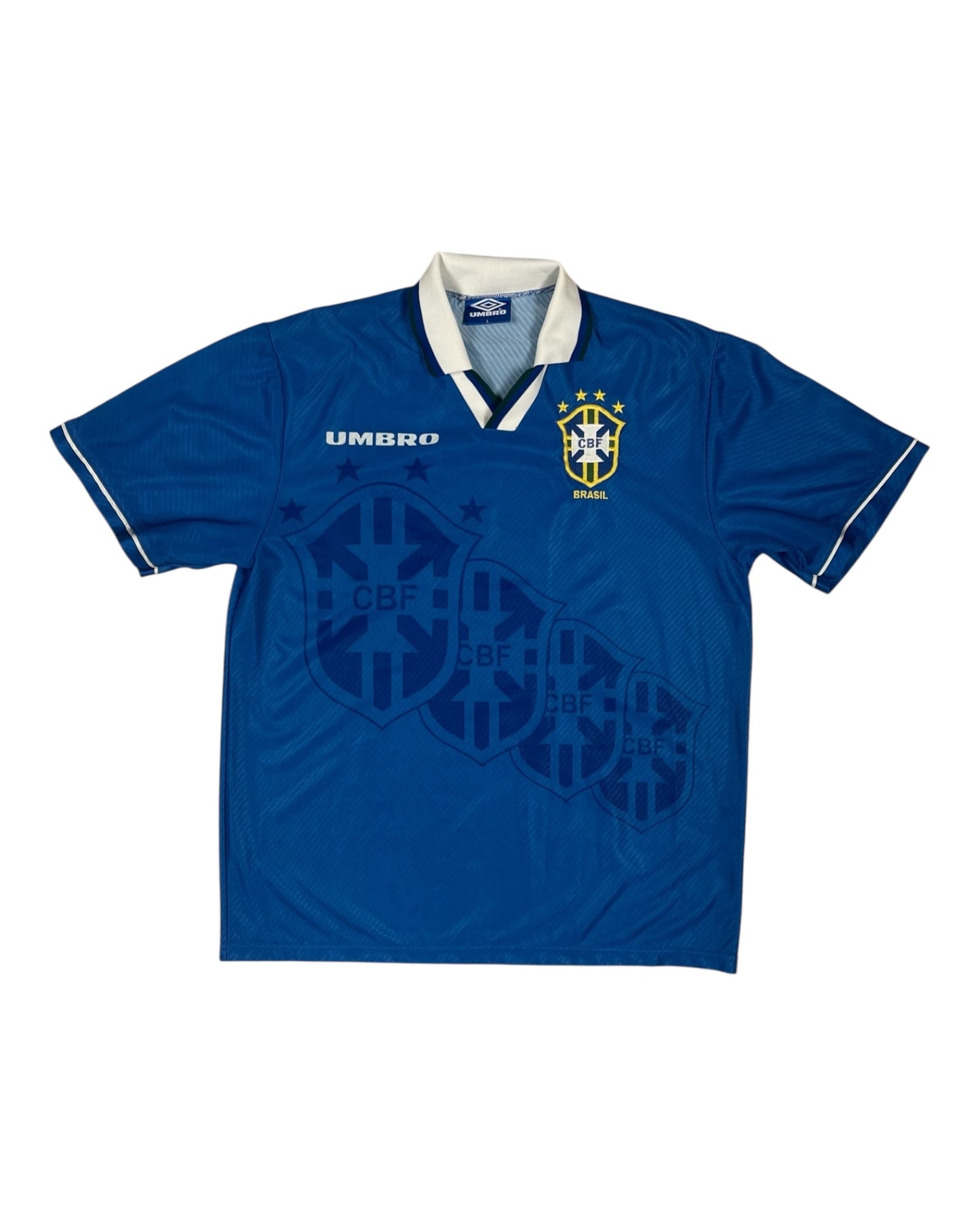 Brazil Brasil Umbro Shirt 1994 1995 1996 1997 Football Shirt Soccer Jersey World Cup 1994 USA Size L Blue