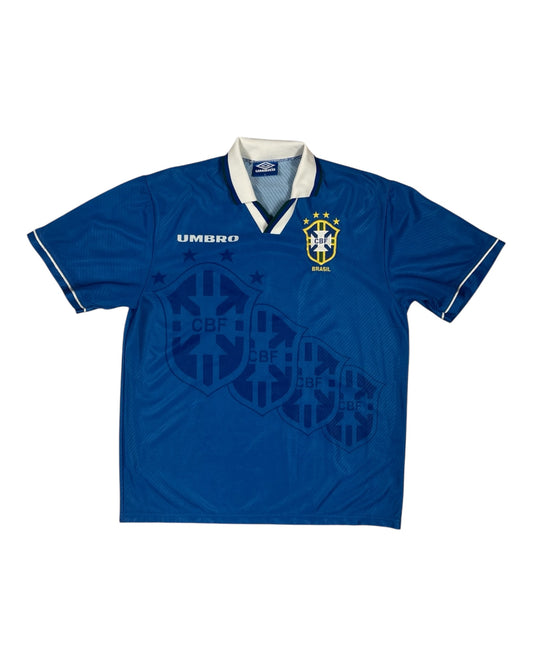 Brazil Brasil Umbro Shirt 1994 1995 1996 1997 Football Shirt Soccer Jersey World Cup 1994 USA Size L Blue