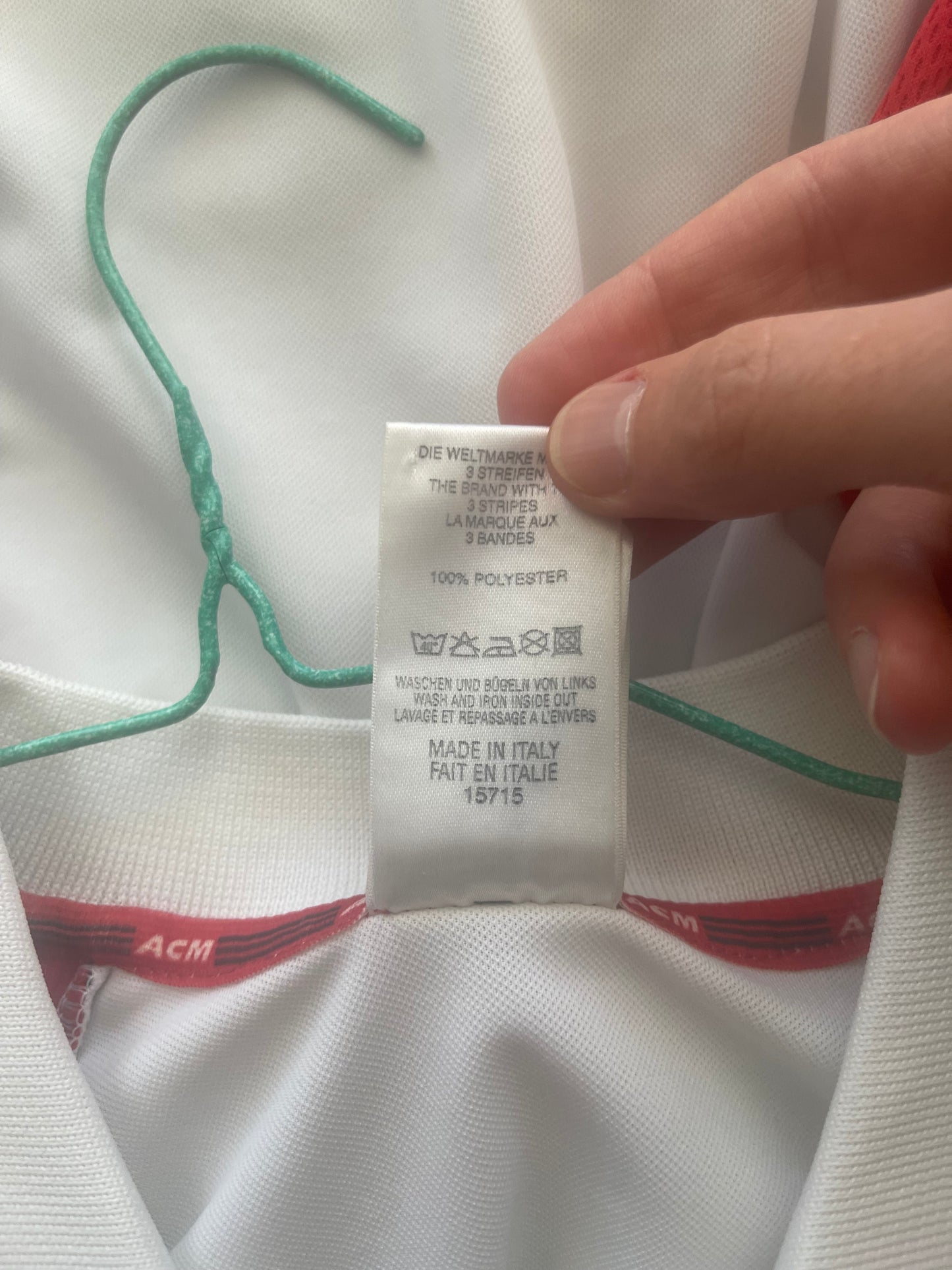 AC Milan Adidas 2000-2001 Away Football Shirt White Opel Climalite Size M Made in Italy