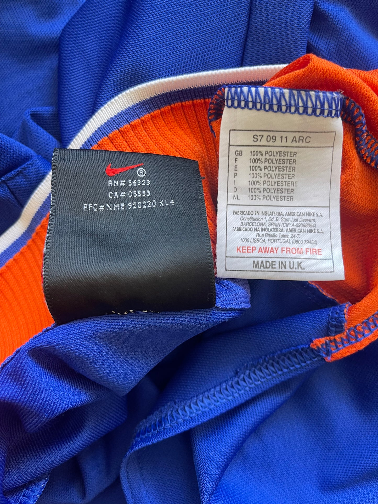 🇳🇱⚽️ Vintage Holland Netherlands Nike Premier  1996 1997 1998 Away Football Shirt Blue Made in UK Size M