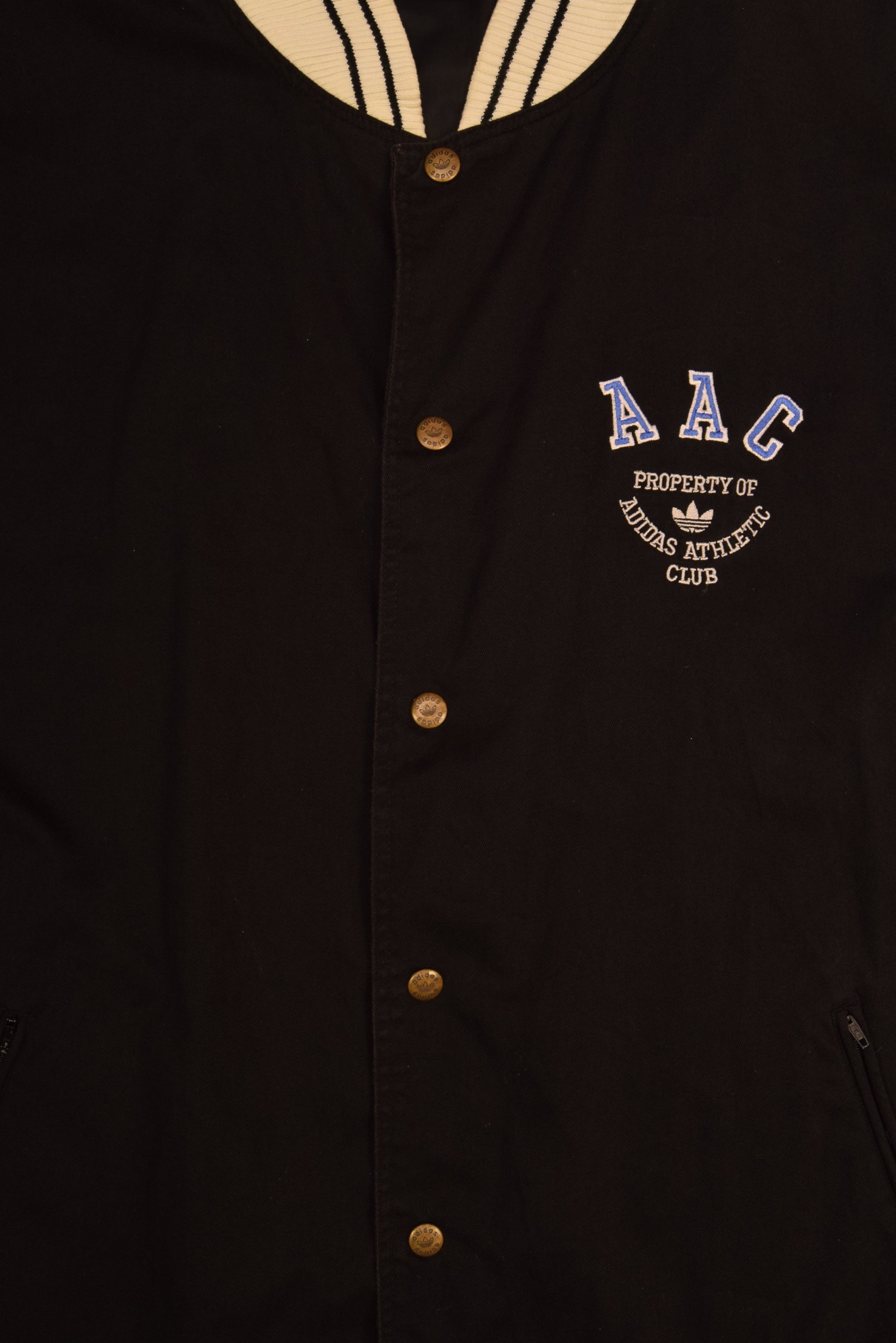 Vintage 90's Adidas Thin Varsity College Jacket AAC Property of Adidas Athletic Club Size L-XL