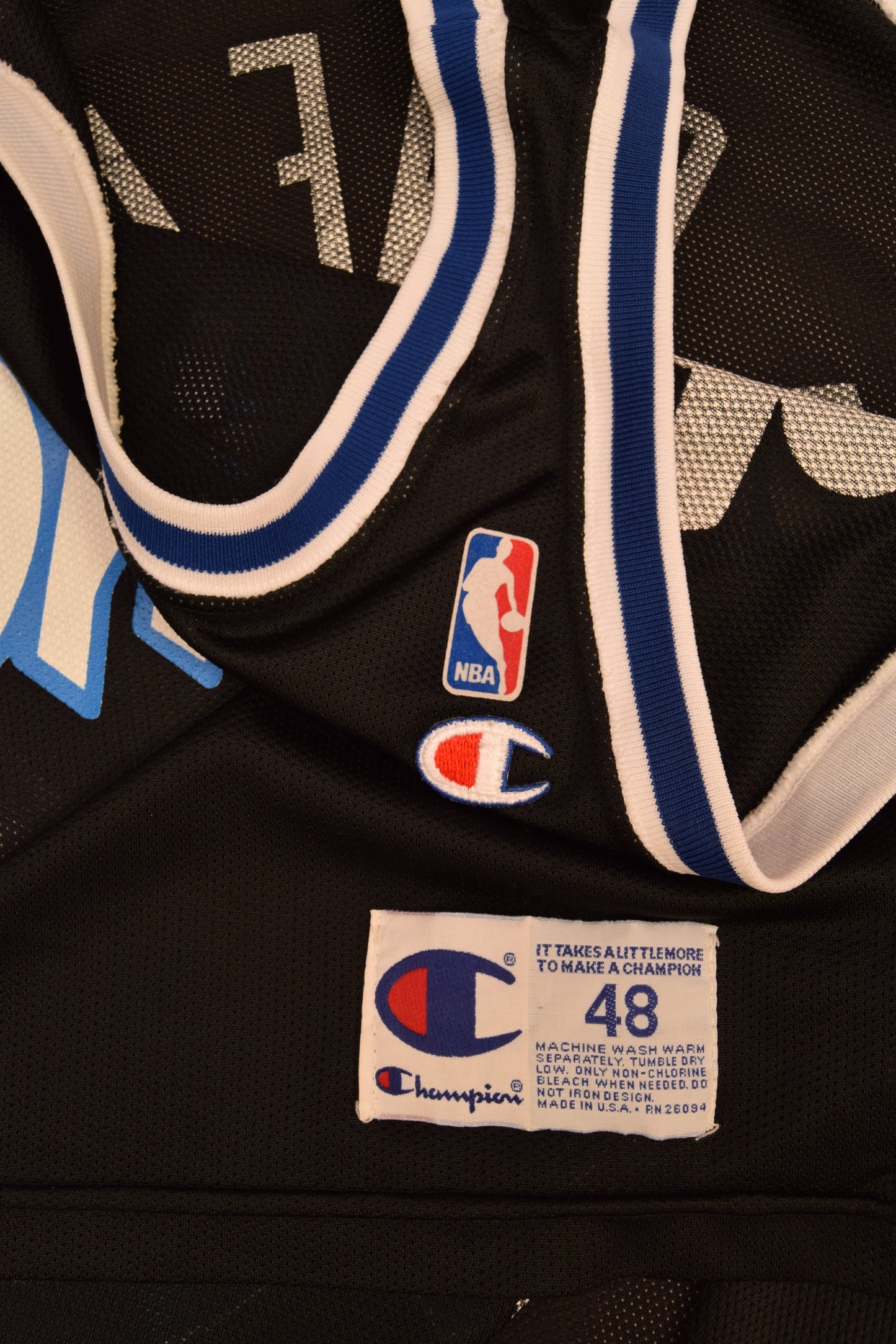 Vintage Orlando Magic Shaquille O'Neal 32  1992 - 1994 Champion NBA Away Basketball Jersey Size 48 XL Black Made in USA 26094