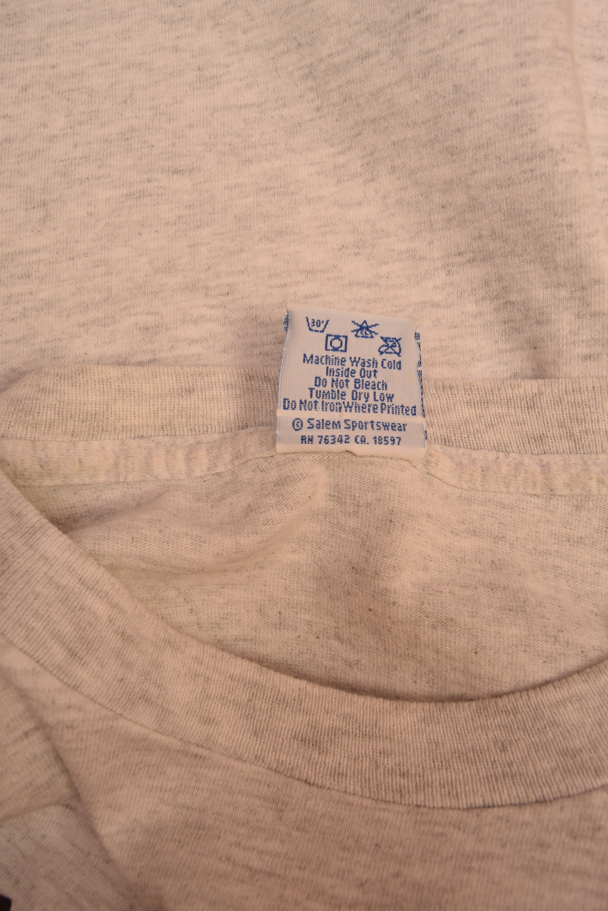 Anaheim Mighty Ducks Salem Sportswear Disney 1993 Size XL Grey 100% Cotton Single Stitch NHL