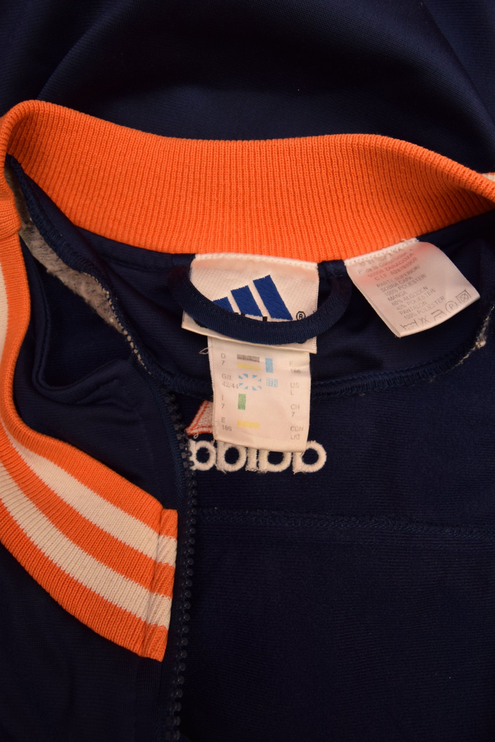 Vintage 90's Adidas Jacket With Detachable Sleeve Size L Blue Grey Orange