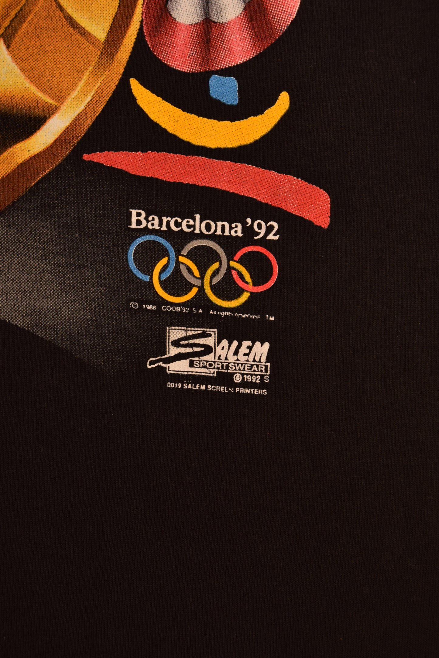 USA Basketball Barcelona 1992 Dream Team Olympic Summer Games Champions Salem Sportswear Graphic Made in USA T-Shirt 100% Cotton New Buffalo Shirt Factory 1991 Gardner Graphics Magic Johnson Single Stitch Size XS-S
