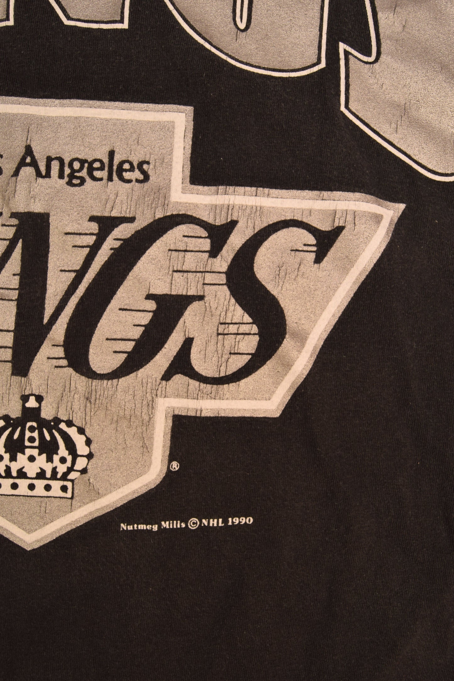 Los Angeles Kings Nutmeg Mills NHL 1990 Made in USA Size L Sigle Stitch