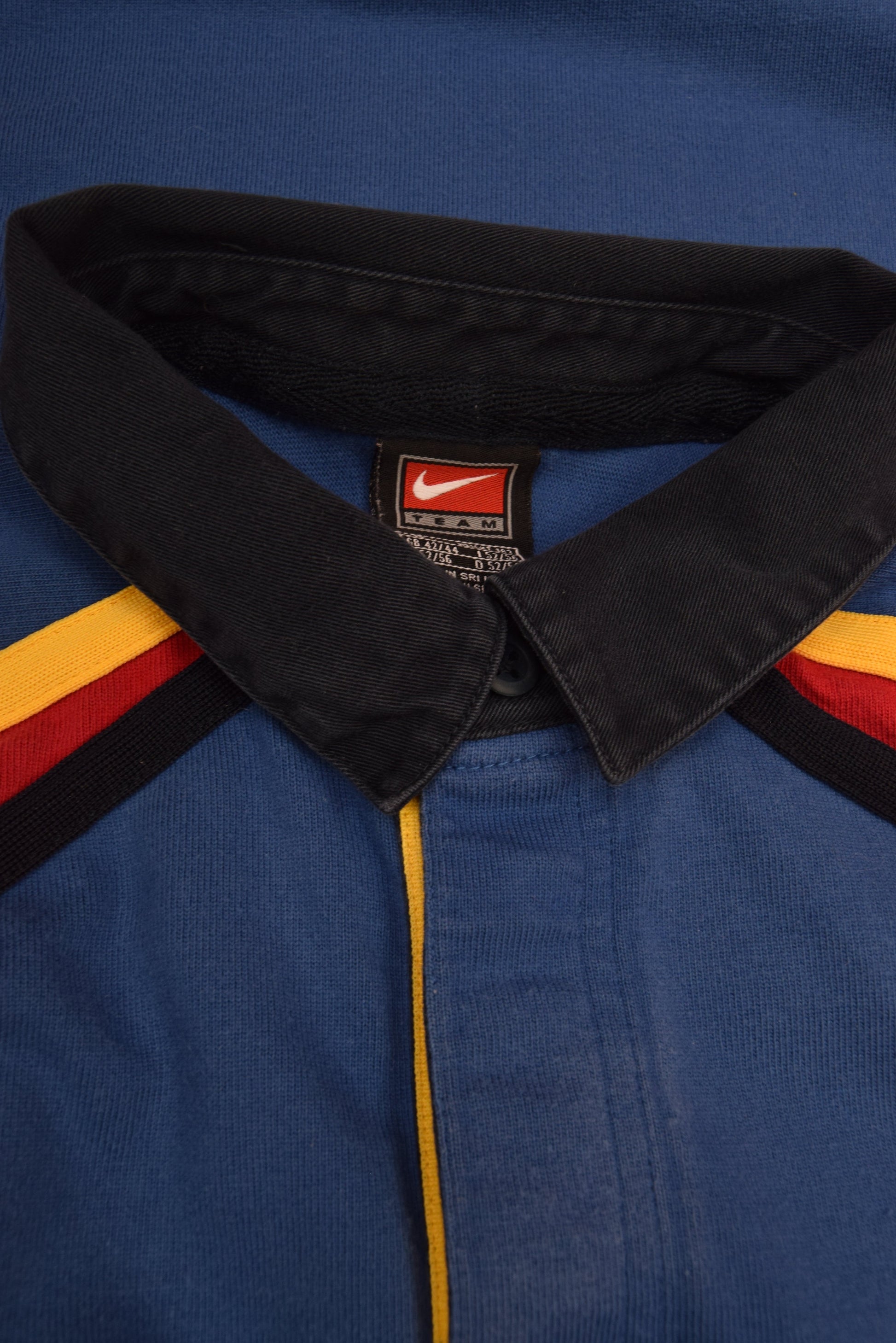 Rare Vintage FC Barcelona Nike Team 1999? - 2000? Polo Rugby Shirt Size L Red Blue Yellow
