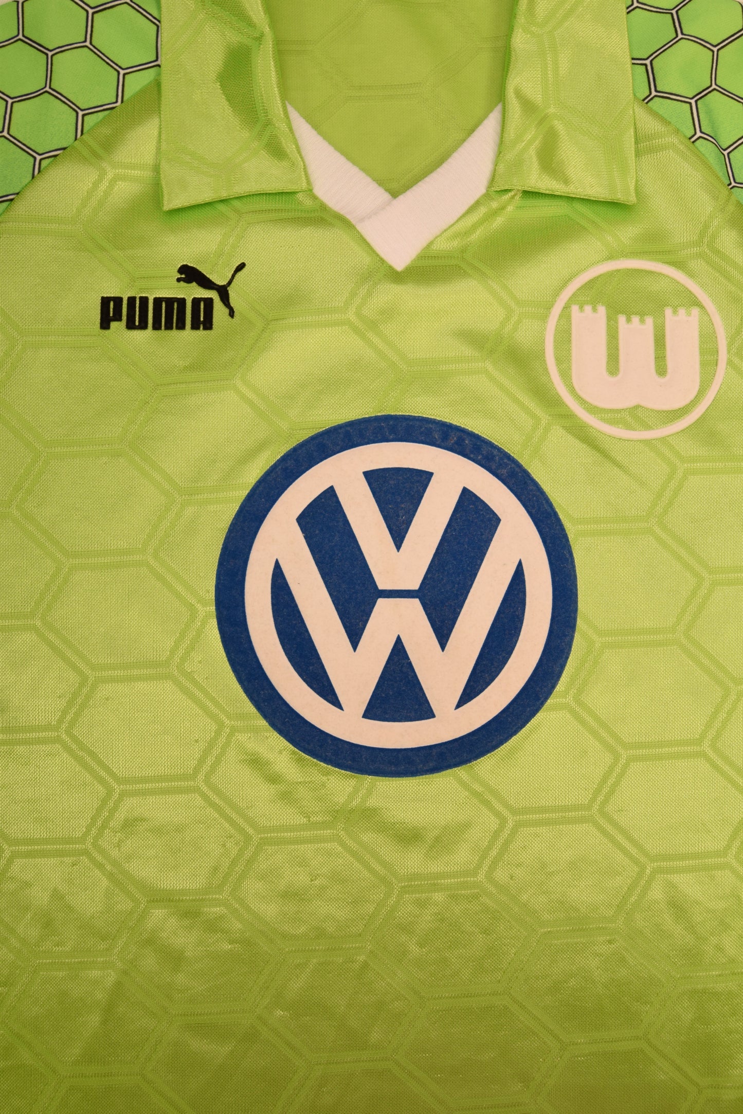 Vintage Wolfsburg Puma 1997 - 1998 Home Football Shirt Size M-L Green