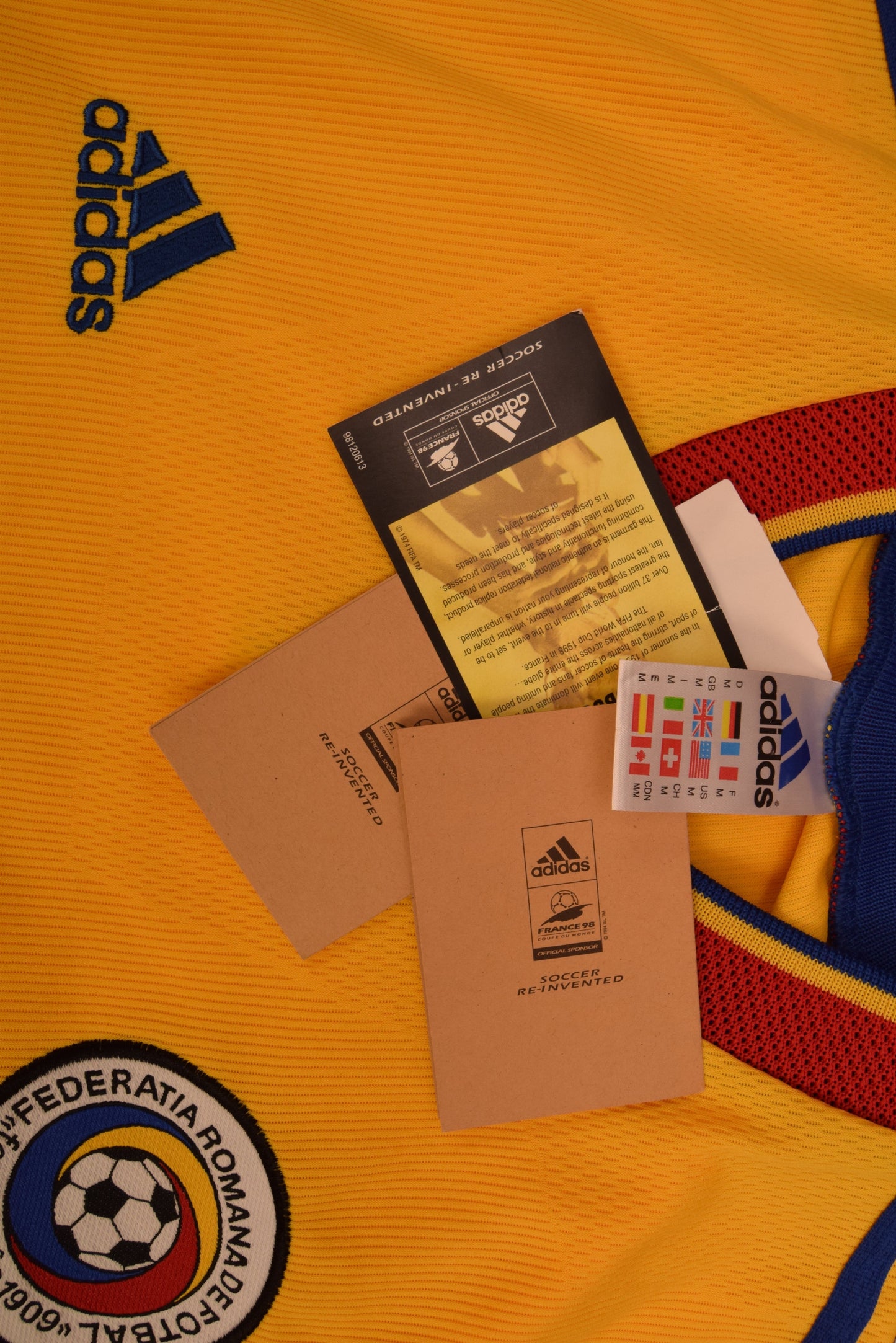 Vintage Authentic Romania Adidas 1998 1999 Home Football Shirt Size M BNWT New Made in England France 1998 World Cup