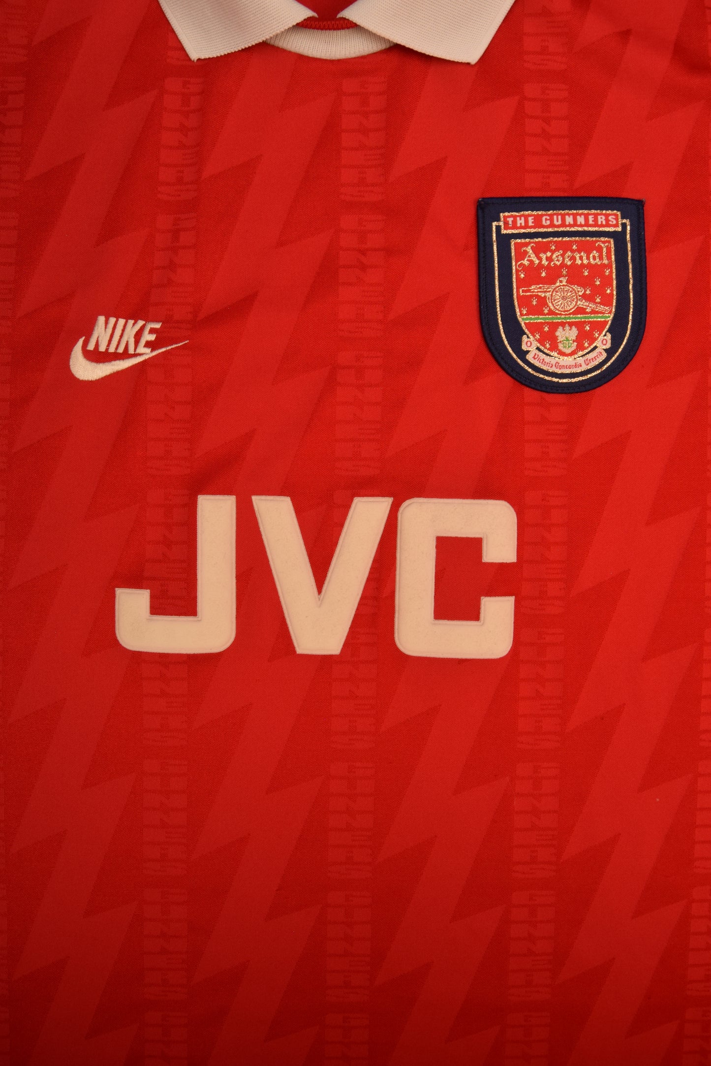 Vintage Arsenal London Nike Premier 1994 1995  1996 Home Football Shirt Gunners Red JVC Made in Gt. Britain Thunder Size XL