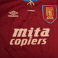 Vintage Aston Villa Umbro  1992 - 1993 Home Football Shirt Mita Copiers Size XL