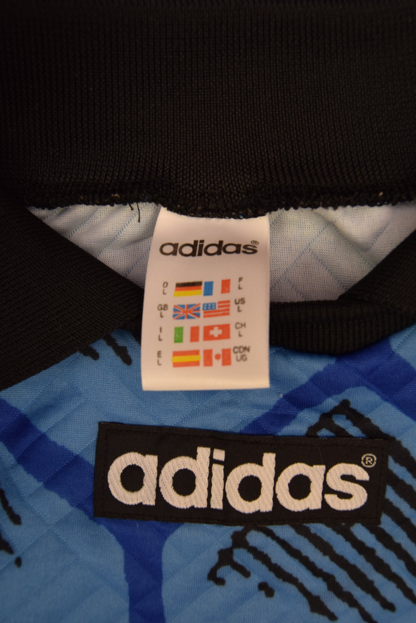 Oliver Kahn Adidas 1996 1997 1998 Bayern Munchen GK Goalkeeper Shirt Template #1 Size L Made in England Blue