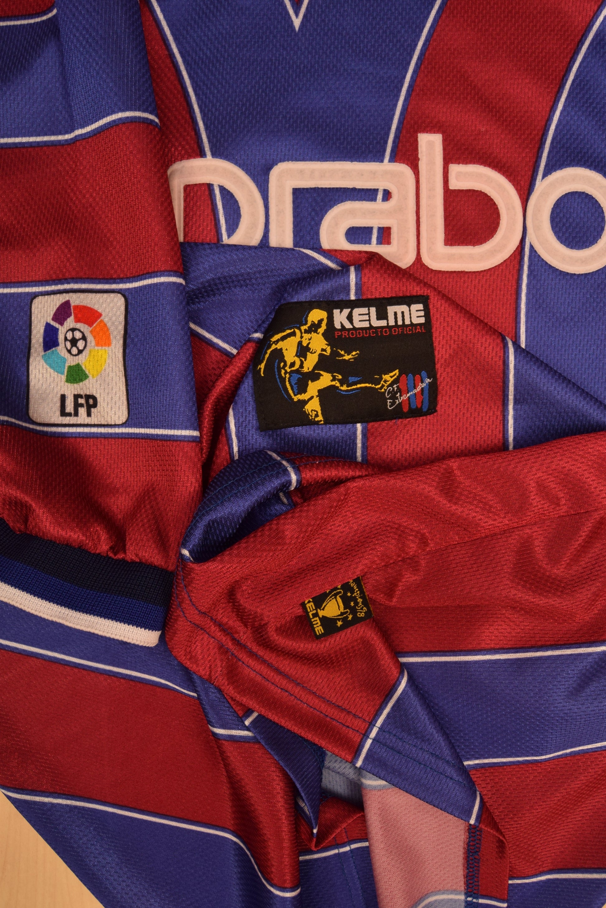 Vintage Extremadura CF Kelme 1998 - 1999 Home Football Shirt Size XL Made in Spain Caprabo Red Blue