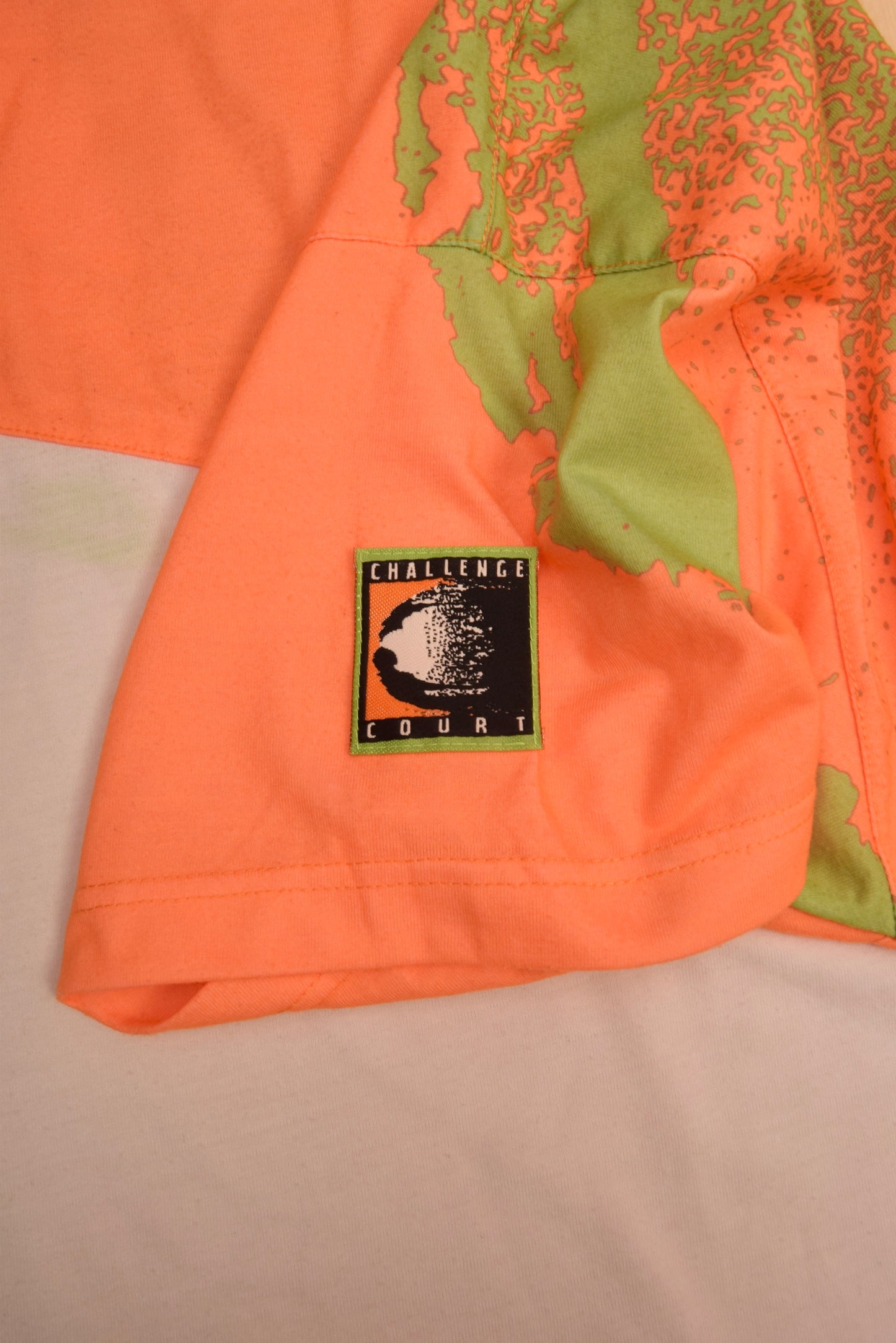 Vintage 90's Nike Challenge Court Tennis Boxy Zip Polo Shirt Size L Green Orange Blue Made in Italy Andre Agassi