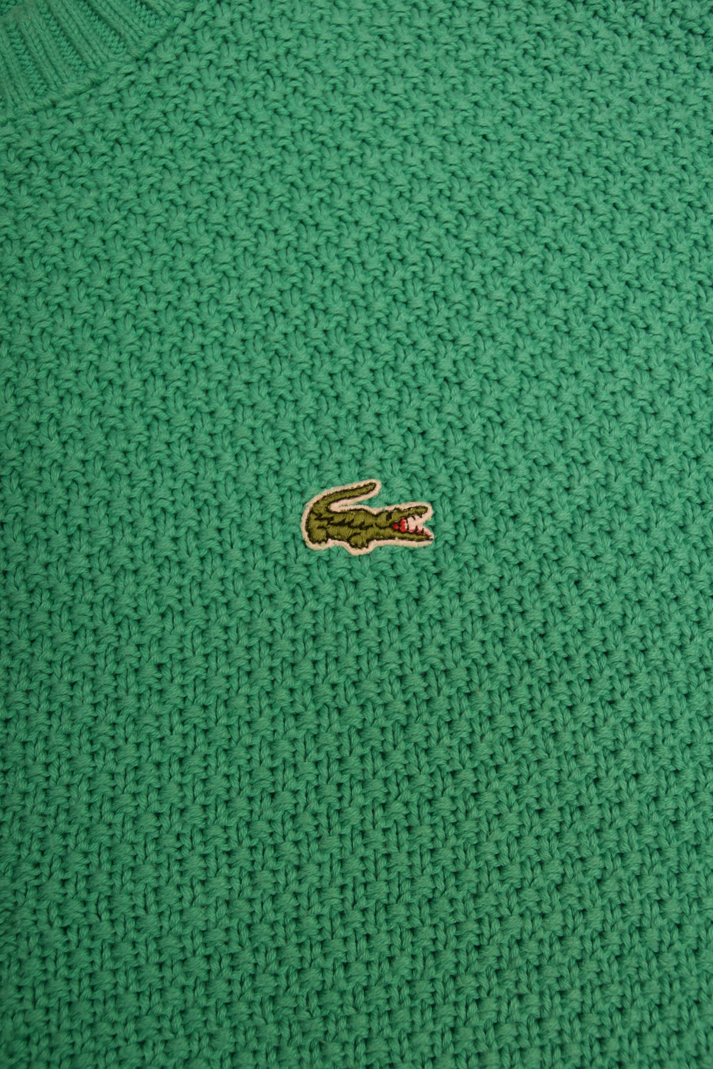 Vintage 80's Lacoste Chemise Made in France Green Golf Player Size S-M Cotton