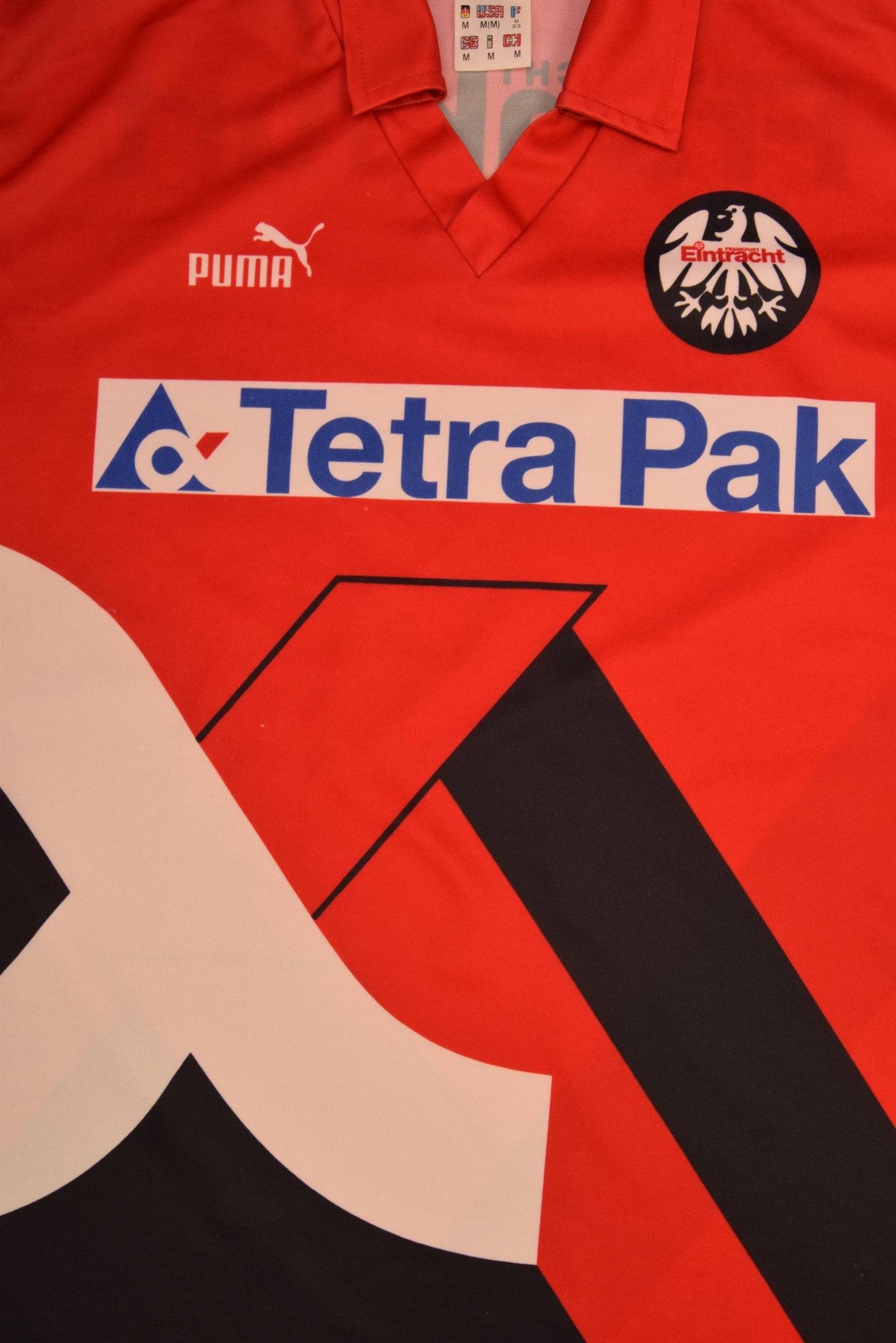 Eintracht Frankfurt Puma 1993 - 1994 Home Football Shirt Tetra Pak Size M Red Long Sleeved Made in Germany