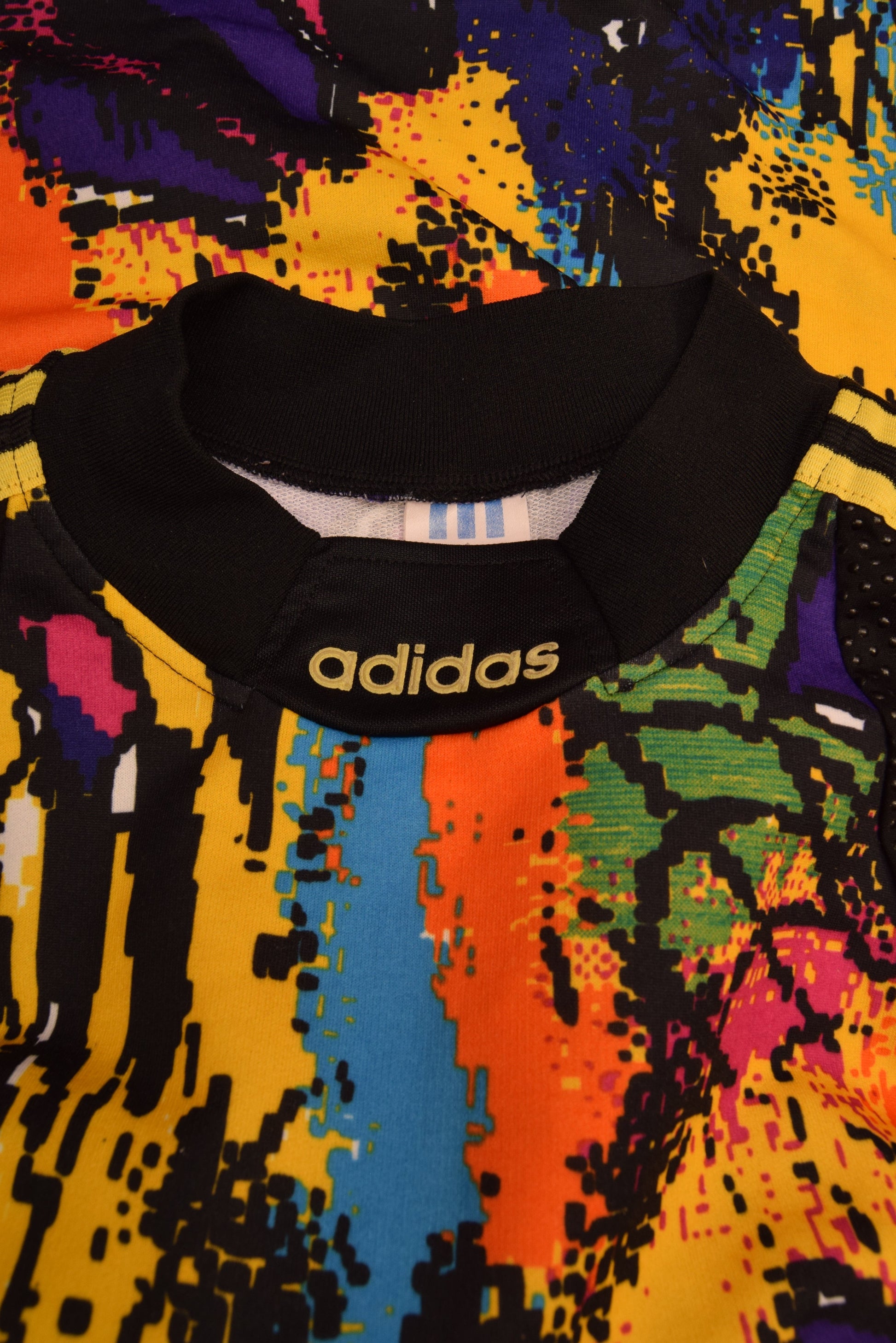 AS Monaco Adidas 1992 - 1993 Goalkeeper Football Shirt Template Size M Abstract Colorful Pattern