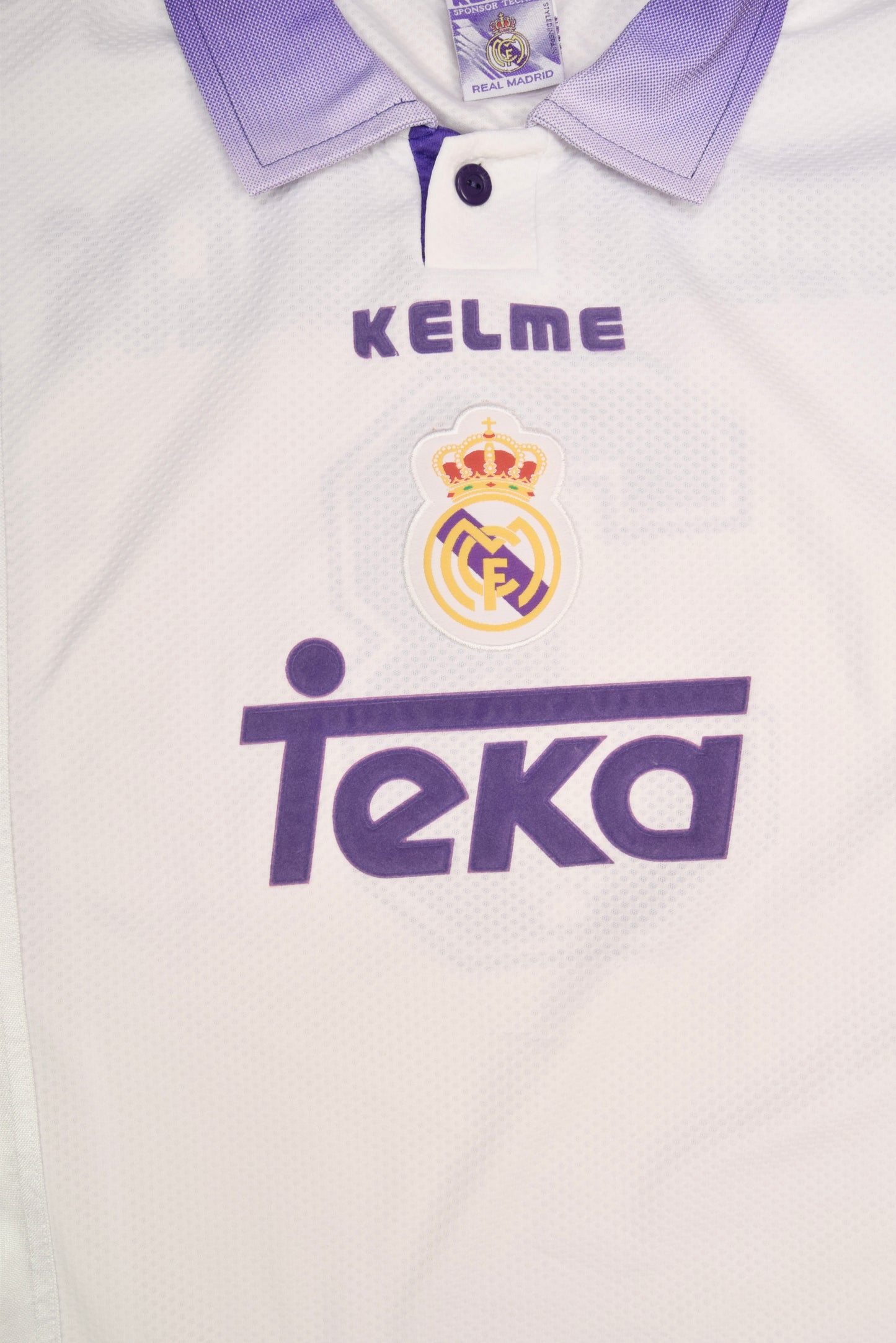 Roberto Carlos Real Madrid Kelme 1997 - 1998 Home Football Shirt 3 Teka Made in Spain Size L White