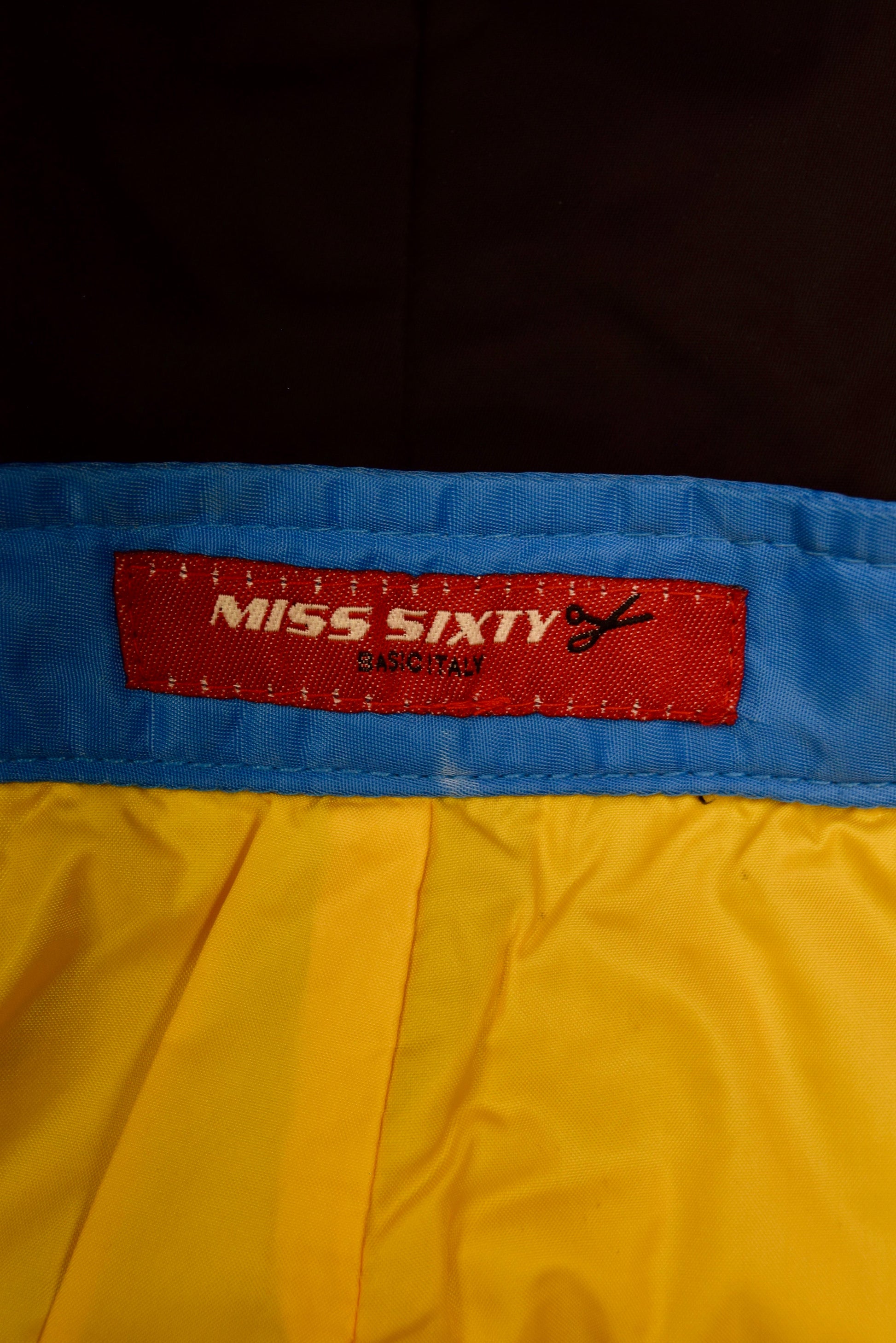 Y2K Miss Sixty Skirt Technical - Racing Aesthetic Size M Black Blue Yellow