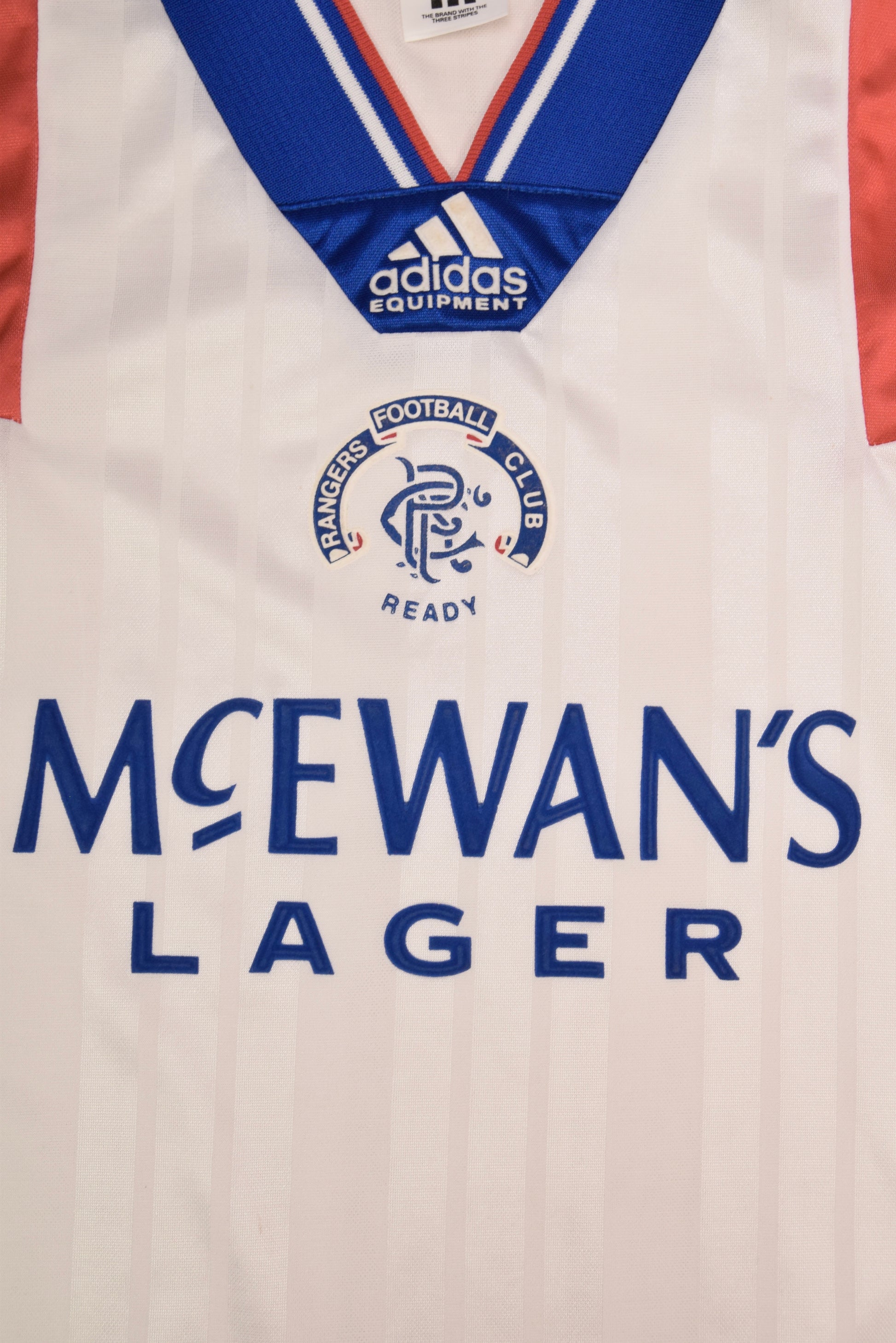 Glasgow Rangers Adidas Equipment 1992 1993 1994 Away Football Shirt McEwan's Lager Size 40''-42''/M Made in UK