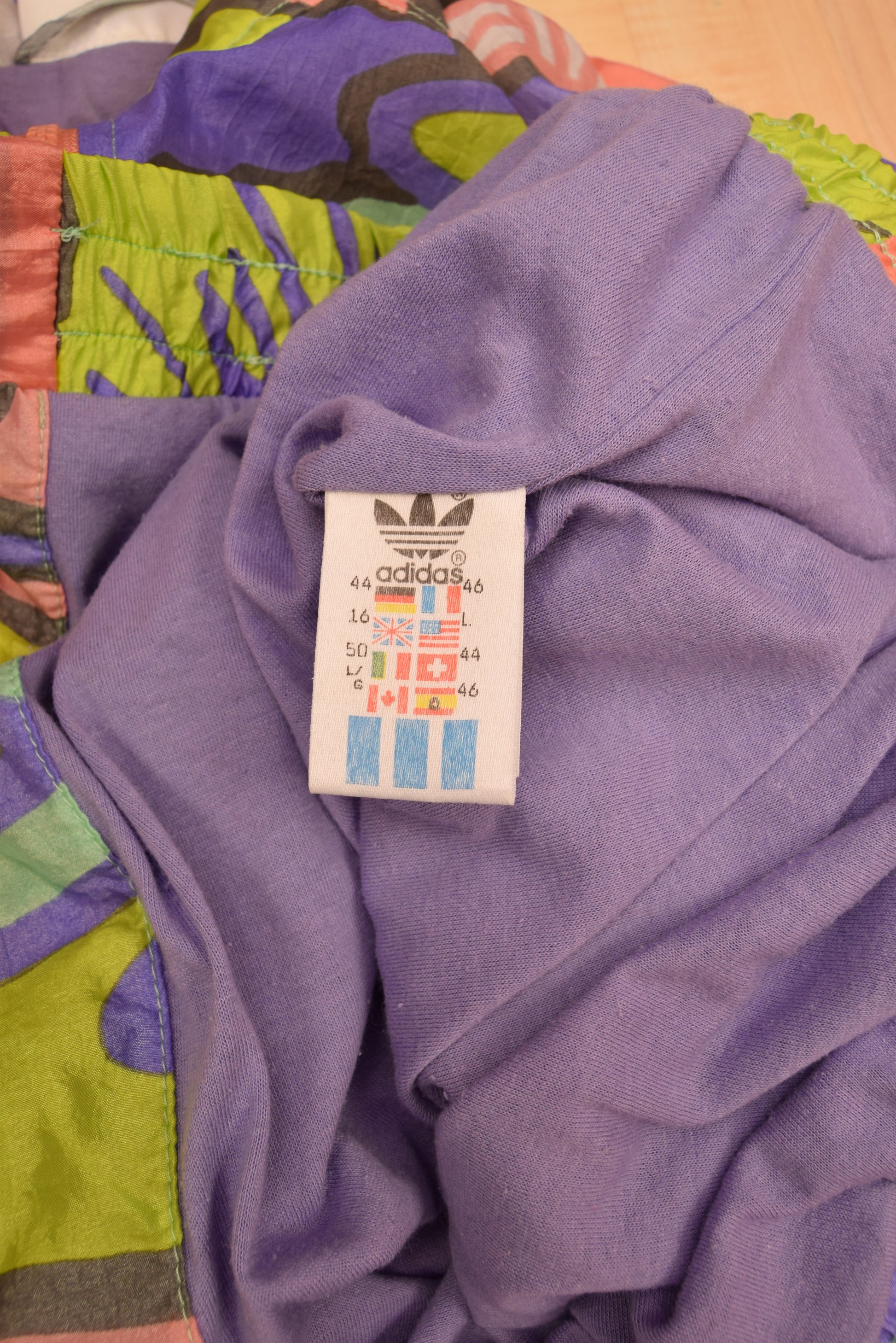 Vintage 80's 90's Adidas Boxy Jacket / Shell Abstract Colorfull Pattern Size M-L