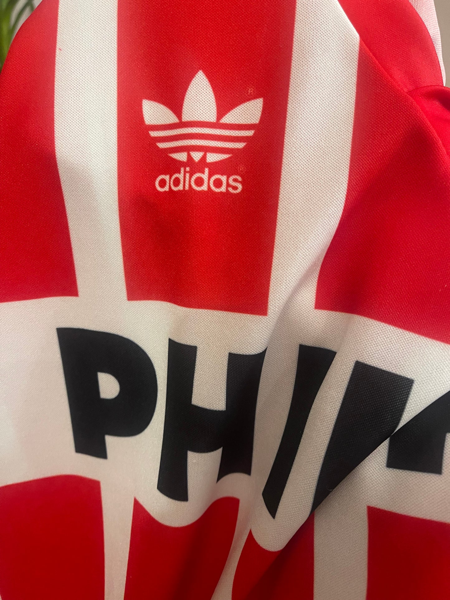 Vintage Authentic PSV Eindhoven Adidas Home Shirt 1990-1993 Philips Size XL Red White
