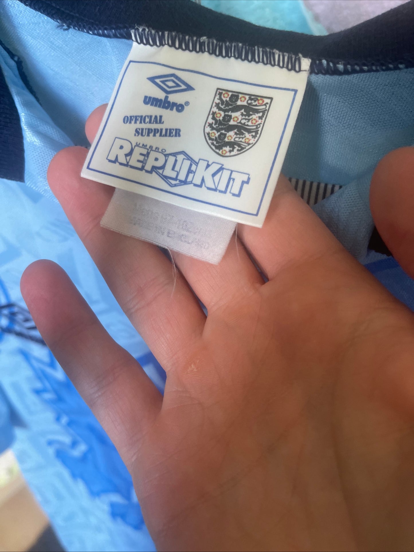 🏴󠁧󠁢󠁥󠁮󠁧󠁿 Vintage England Umbro Away Third Football Shirt 1992 - 1993 Made in England RepliKit Size M
