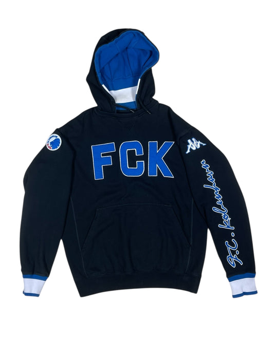 FCK FC Københahavn Copenhagen Kappa 2008 - 2009 Hoodie Heavy Cotton Hooded Sweat Top Size L Black
