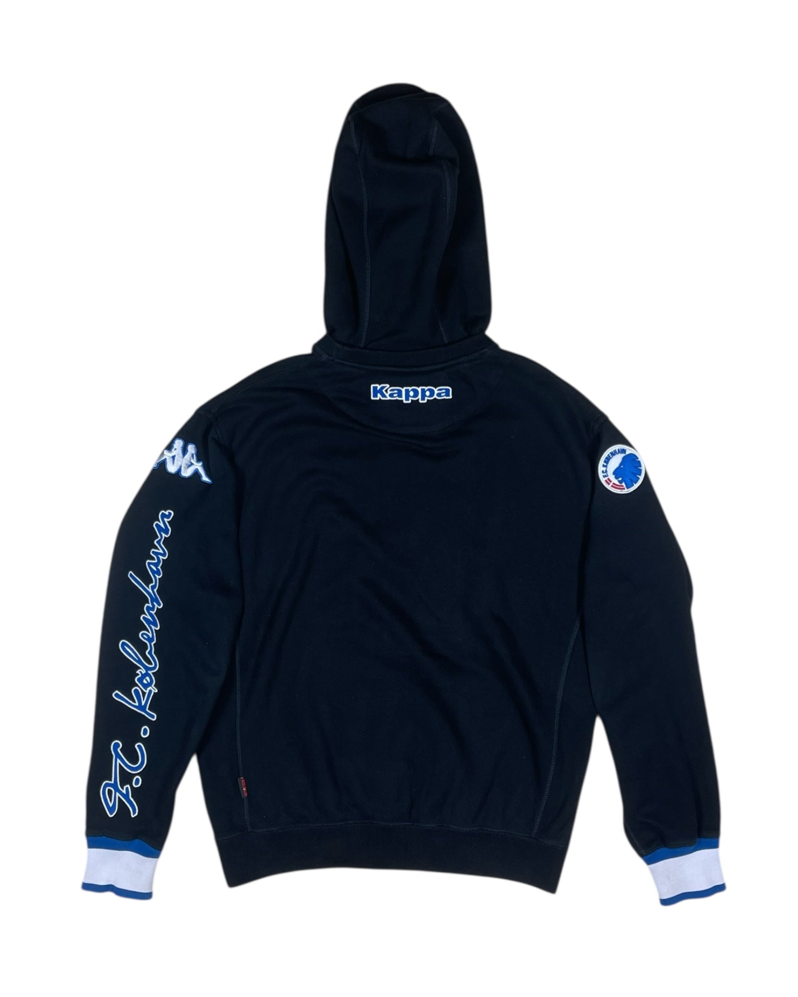 FCK FC Københahavn Copenhagen Kappa 2008 - 2009 Hoodie Heavy Cotton Hooded Sweat Top Size L Black