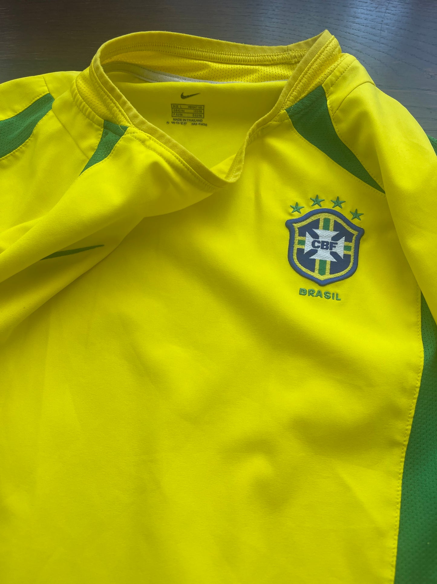 Brasil Brazil Nike Home Football Shirt 2002 - 2003 - 2004 Yellow Size L