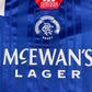 Glasgow Rangers Adidas Equipment 1992 1993 1994 Home Football Shirt McEwan's Lager Size 42''-44''/L Made in UK Blue