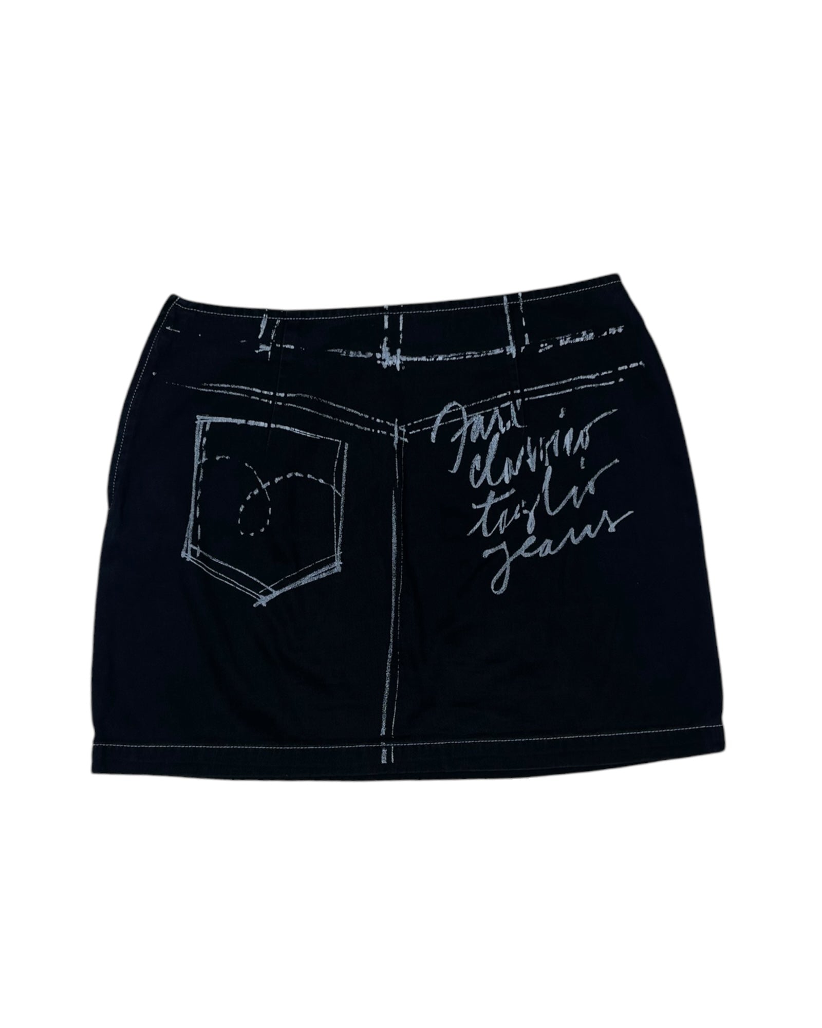 Vintage 90's Moschino Jeans Skirt Black Made in Italy Size M