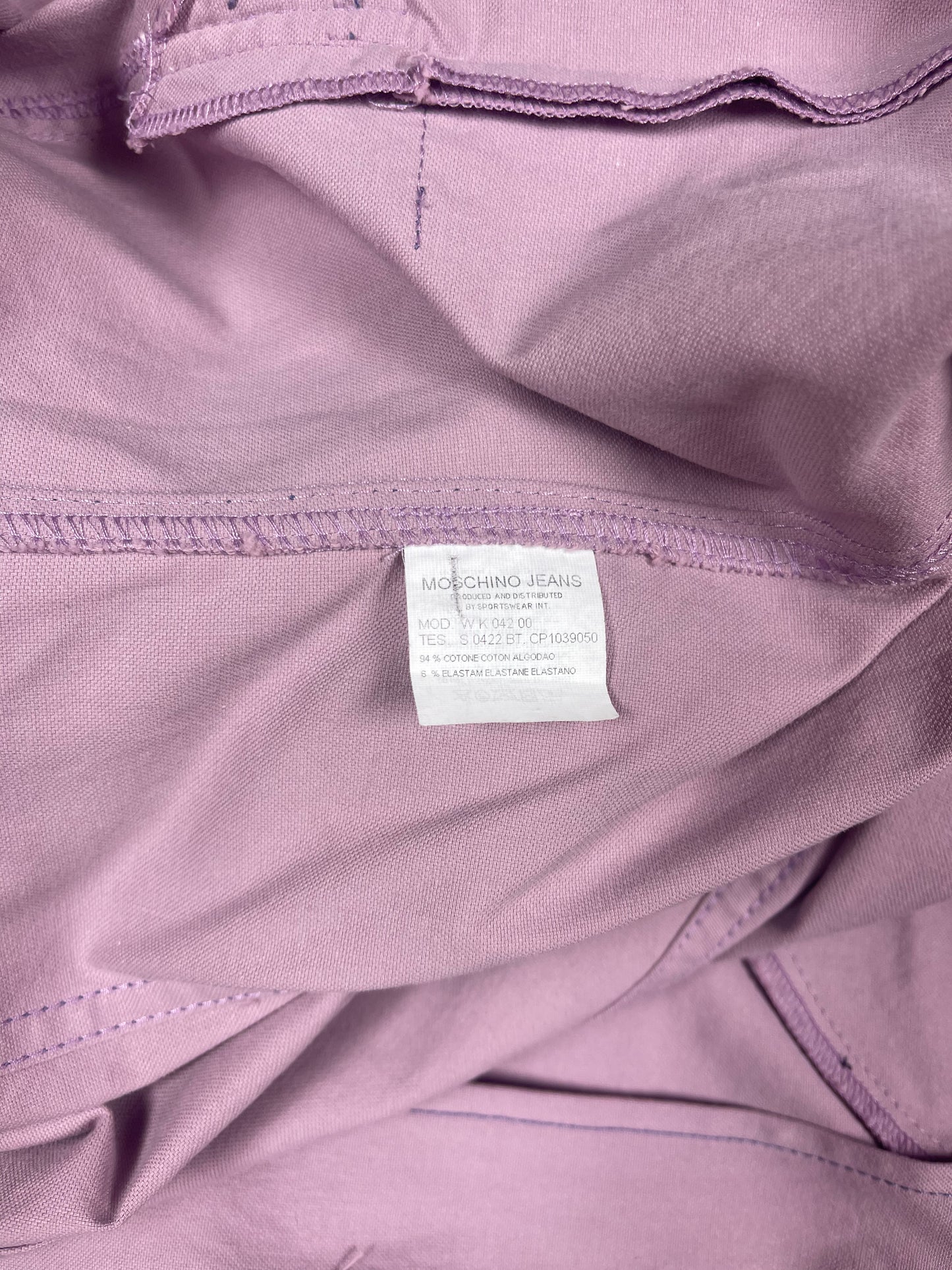 Vintage Moschino Jeans Coat Made in Italy Cotton Pink- Lilac Size M-L