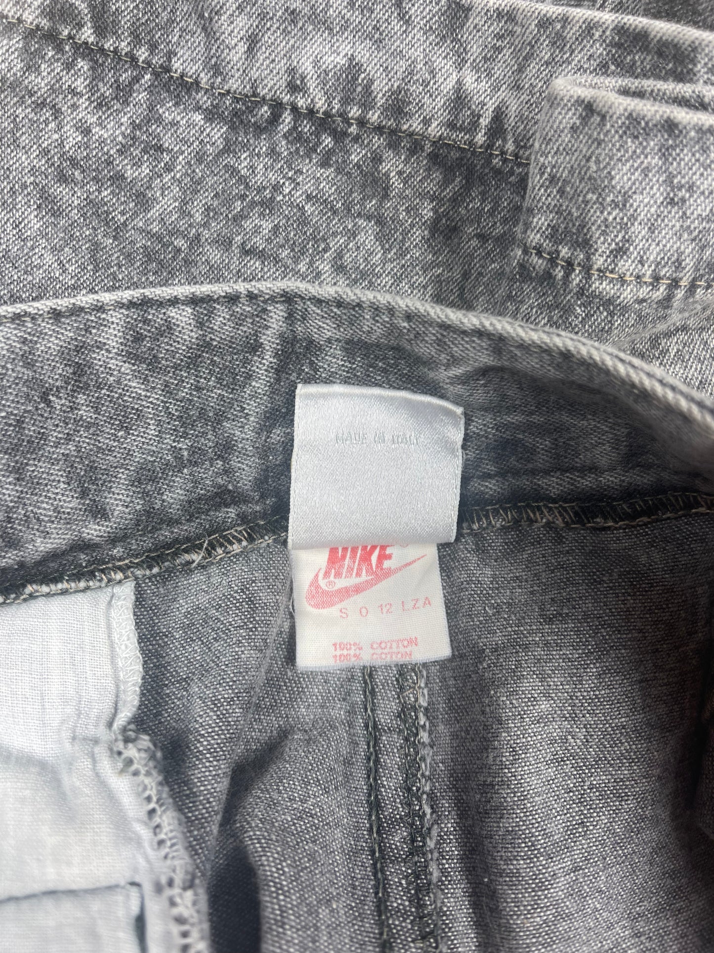 Vintage 80's 90's Nike Challenge Court Denim Acid Washed Shorts Tennis Festival Andre Agassi Made in Italy Gray Size M-L