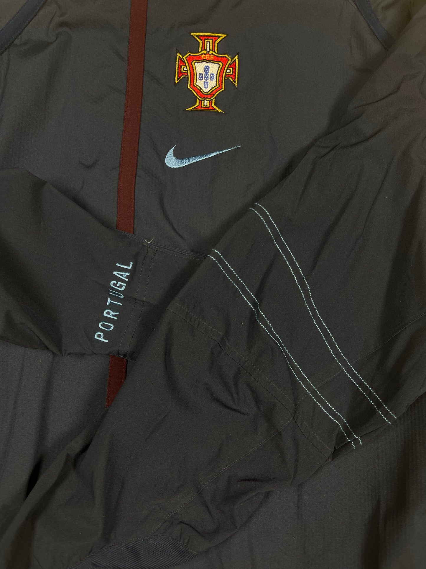 💎 🇵🇹Rare Iconic Y2K Nike Total 90 Portugal Drill Top 2004 - 2006 Sweatshirt Training Top Size M Cristiano Ronaldo Figo