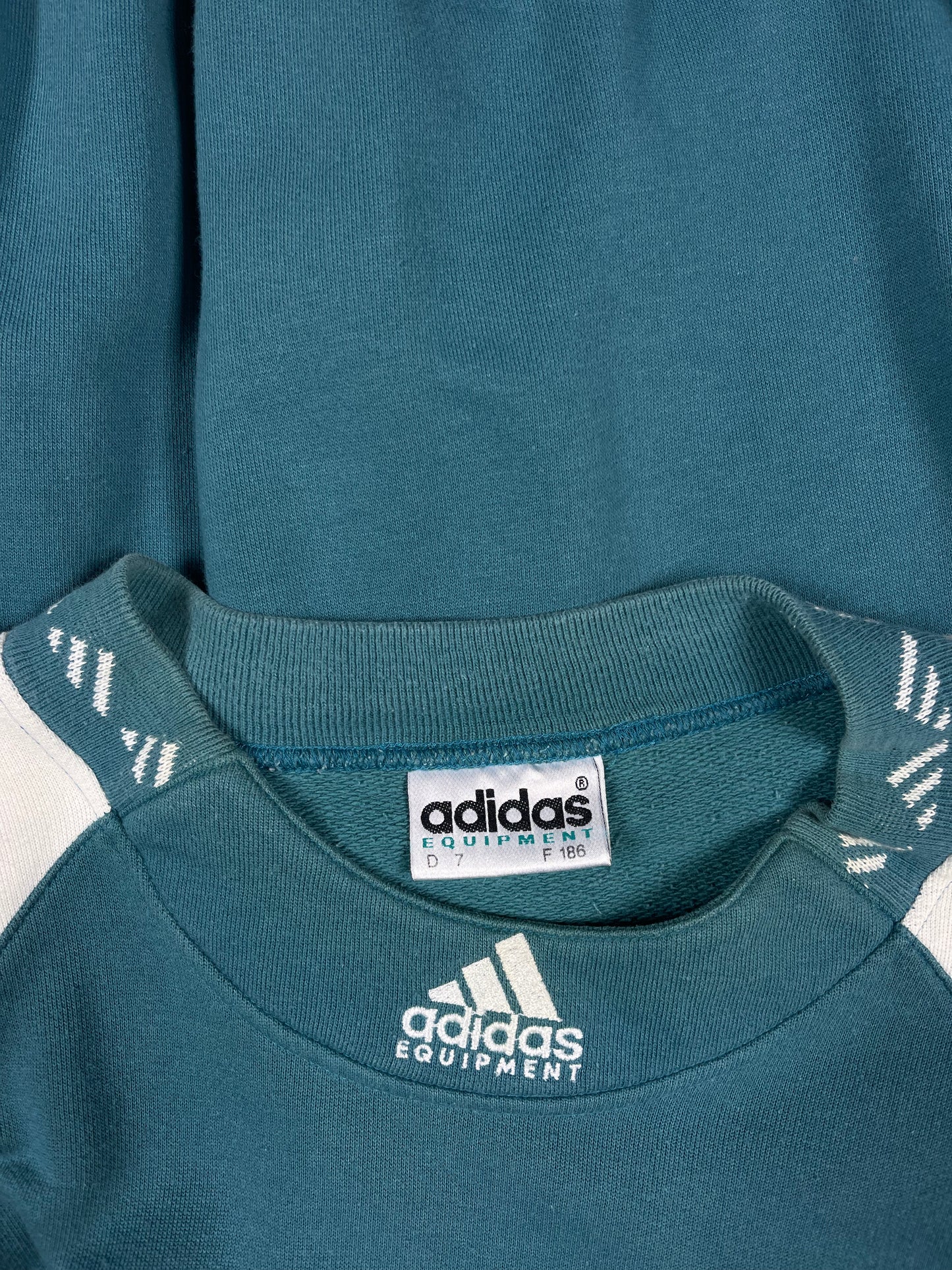 90's Vintage Rare Adidas Equipment Eqt Sweatshirt Crew Neck Cotton Green White Size L-XL