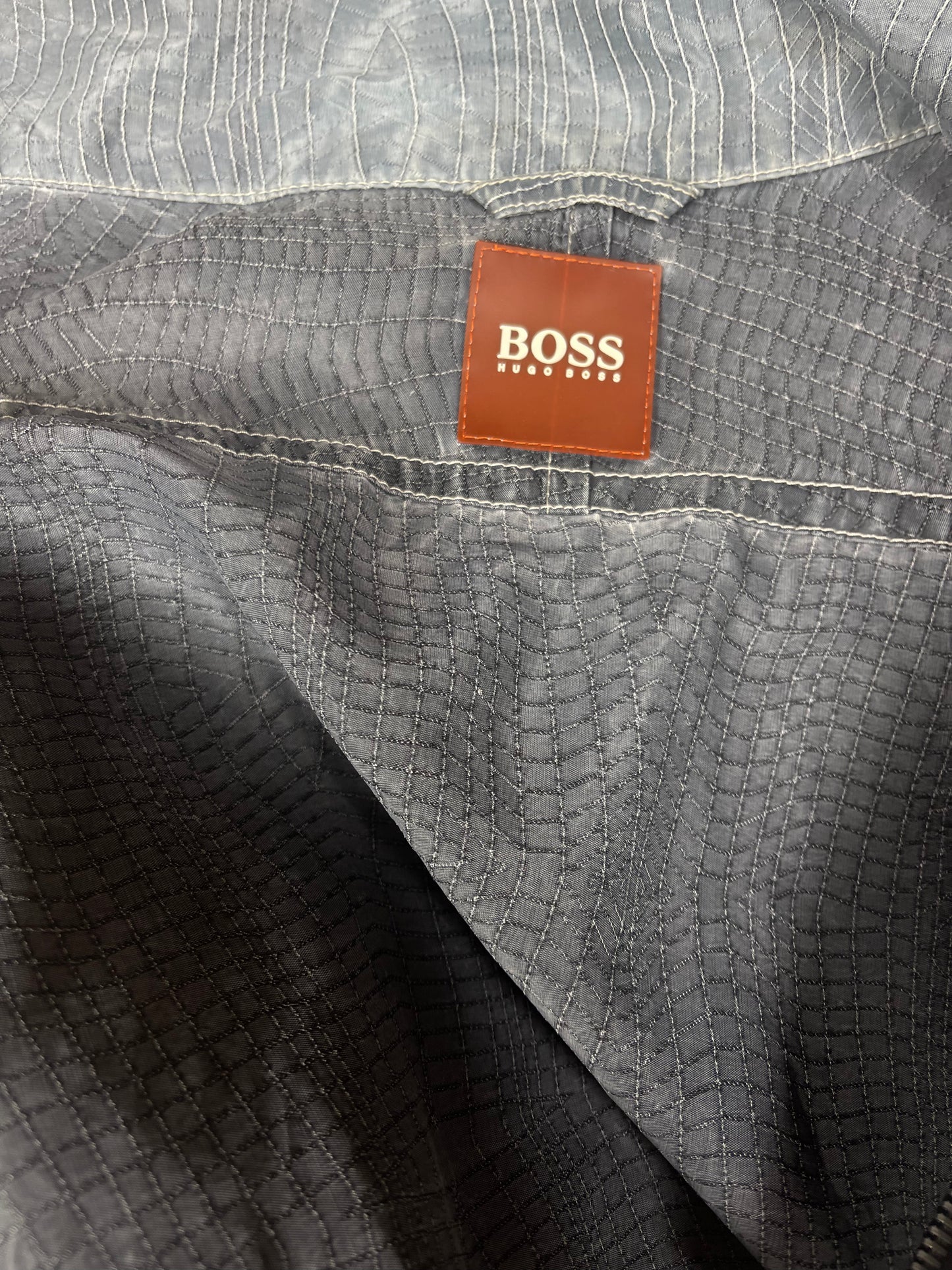 Y2K Hugo Boss BOSS Onissa  - W Technical Jacket Biker Aesthetic Orange Label Size L Size 50 Nylon Techwear Gorpcore Avant-Garde Minimal Techwear Lightweight Jacket Vintage Designer Archive Smoke Blue Dusty Blue