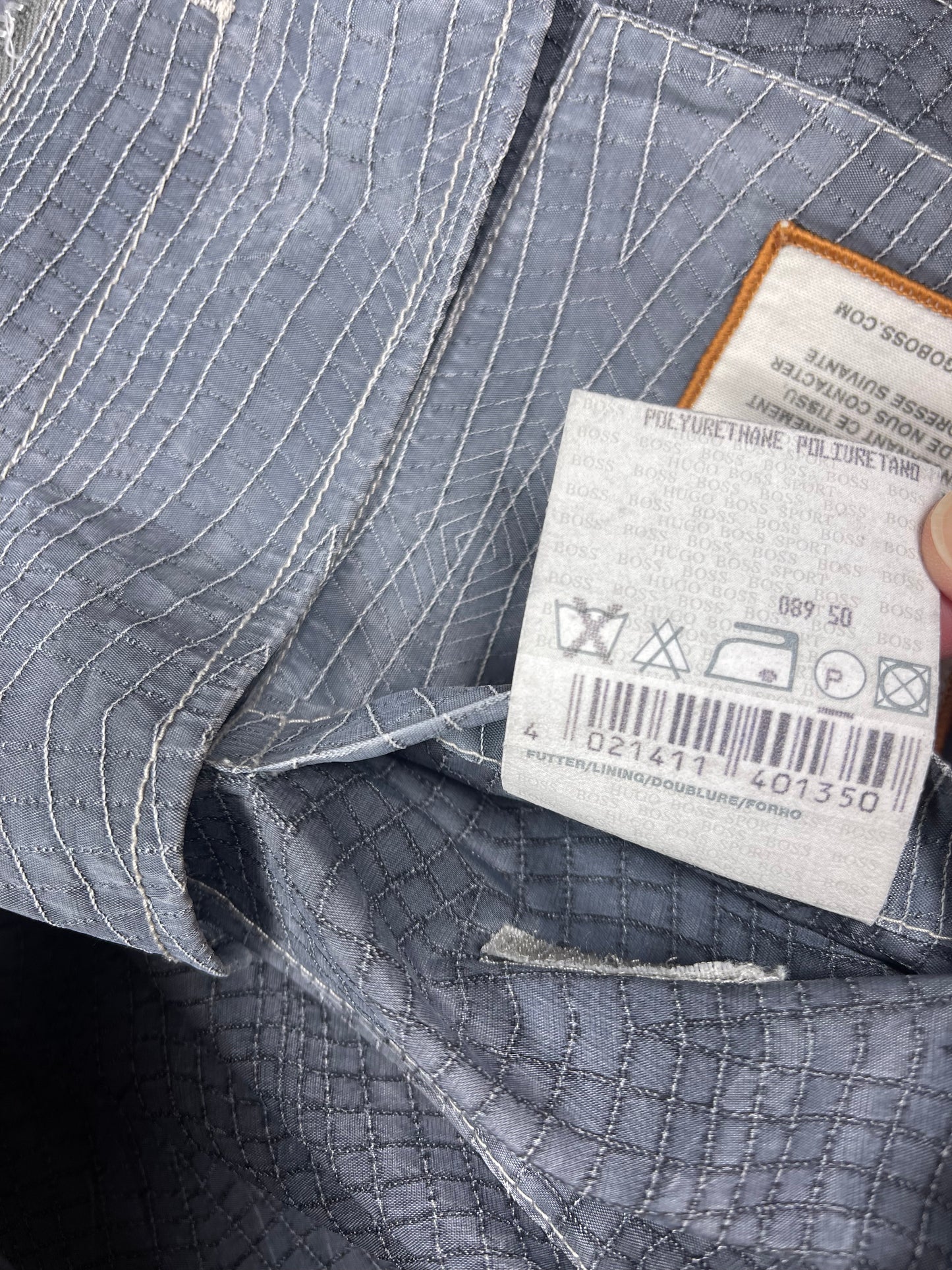 Y2K Hugo Boss BOSS Onissa  - W Technical Jacket Biker Aesthetic Orange Label Size L Size 50 Nylon Techwear Gorpcore Avant-Garde Minimal Techwear Lightweight Jacket Vintage Designer Archive Smoke Blue Dusty Blue