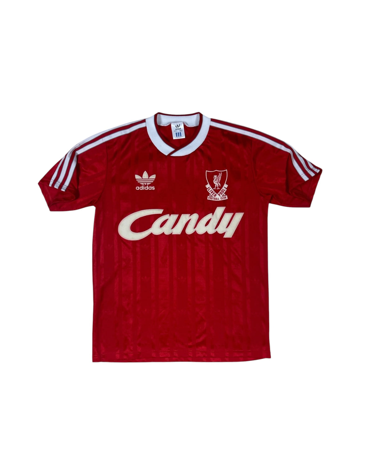 Vintage Liverpool Adidas Home Football Shirt 1988 - 1989 Soccer Jersey Candy Red Made in UK Size Slim Fit S